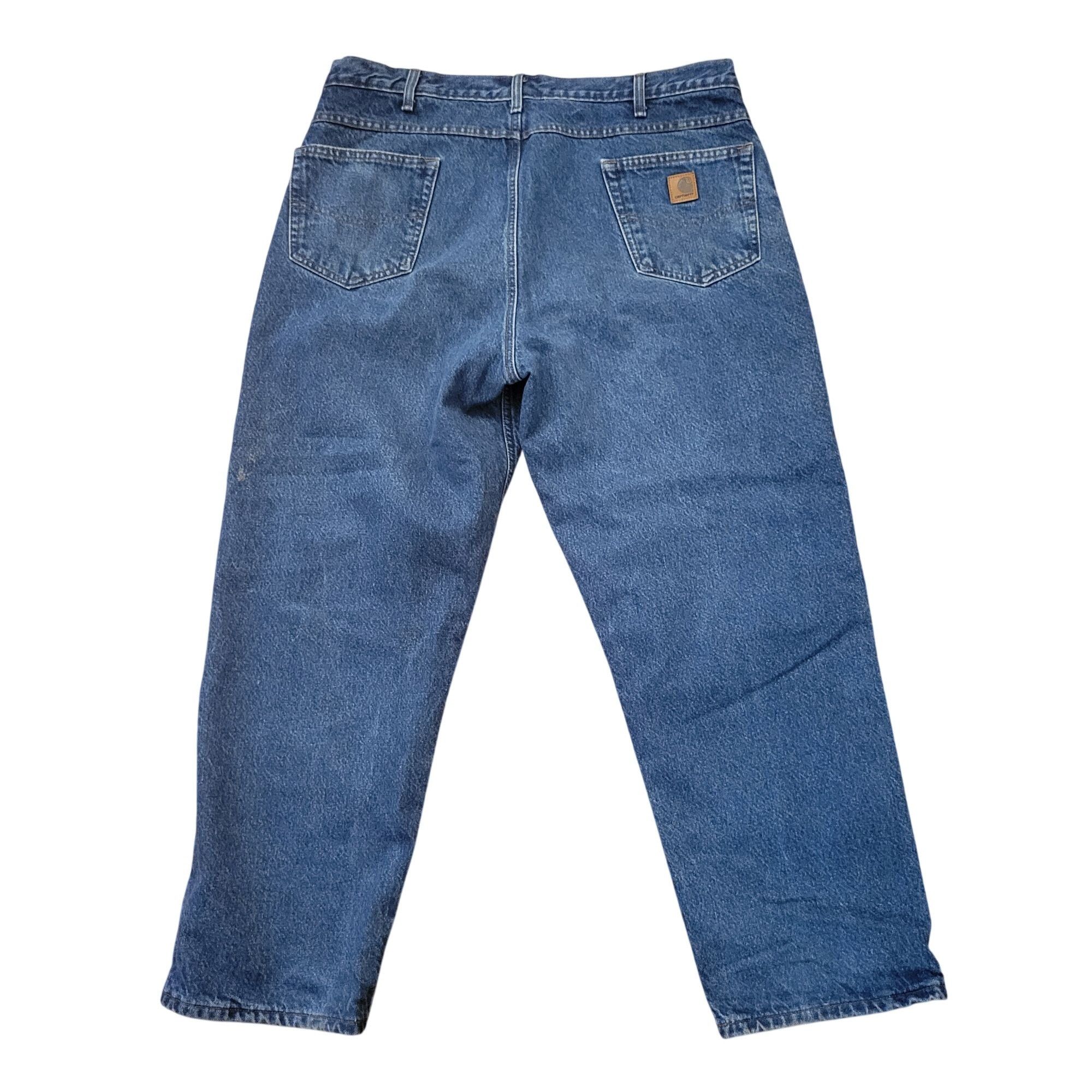 Carhartt Carhartt Blue Denim Flannel Lined Relaxed Fit Jeans 40x30 B1 Size US 40 / EU 56 - 7 Thumbnail