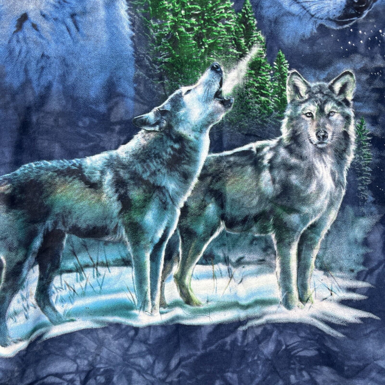 Vintage Vintage 90s Wolf Animal Dog Nature Tie-Dye T-Shirt XL Size US XL / EU 56 / 4 - 4 Thumbnail
