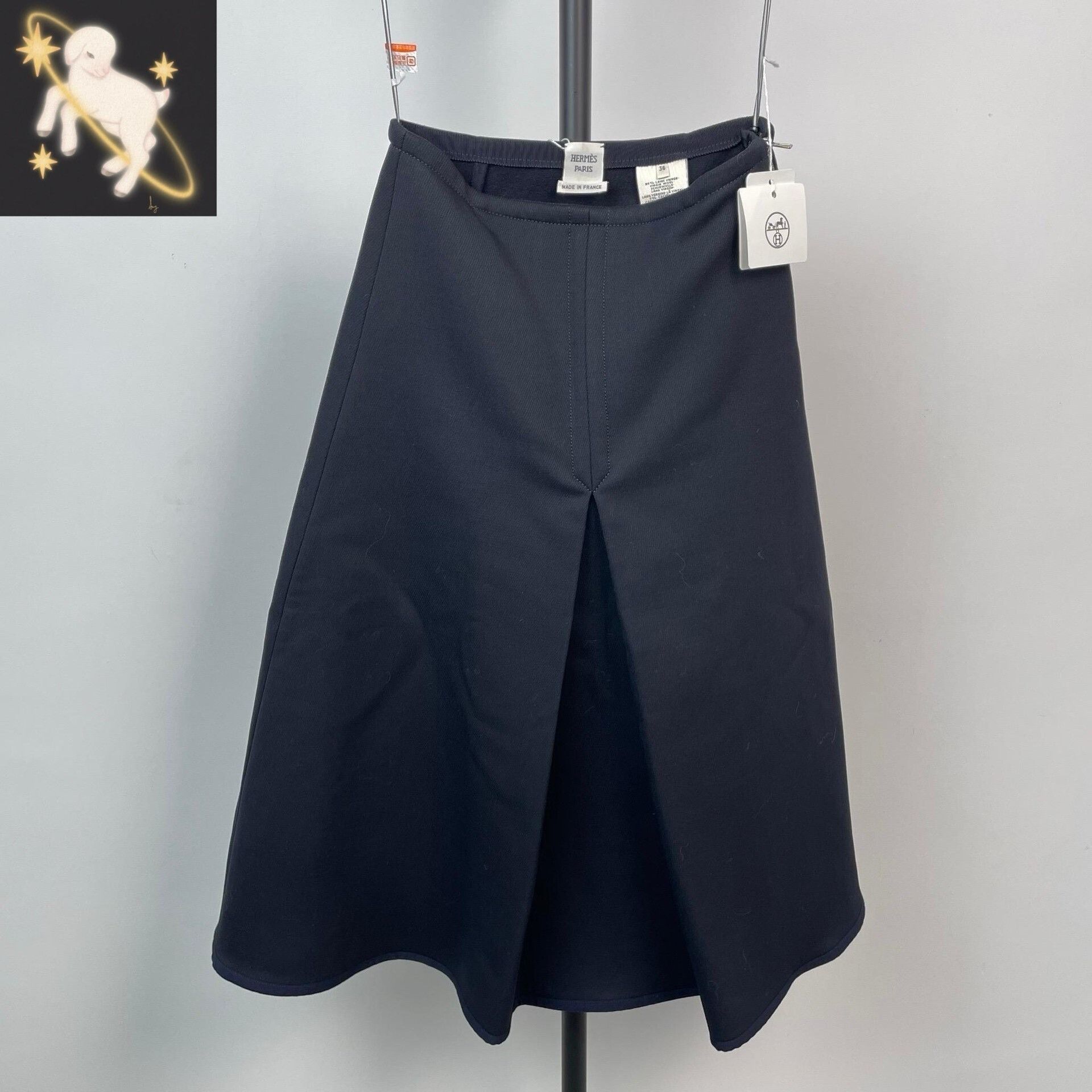 Hermes Hermes Wool Long Black Skirt 36 Women Size 36" / US 14 / IT 50 - 1 Thumbnail