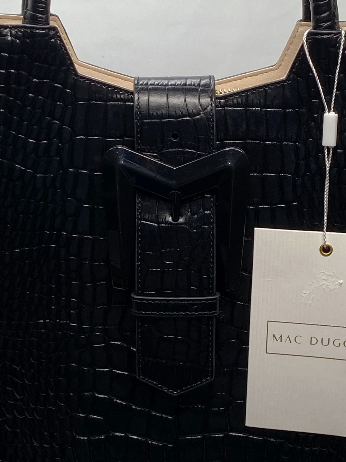 Mac Duggal Mac Duggal Croco Leather Buckle Detail Maxi Tote Bag Size ONE SIZE - 8 Thumbnail