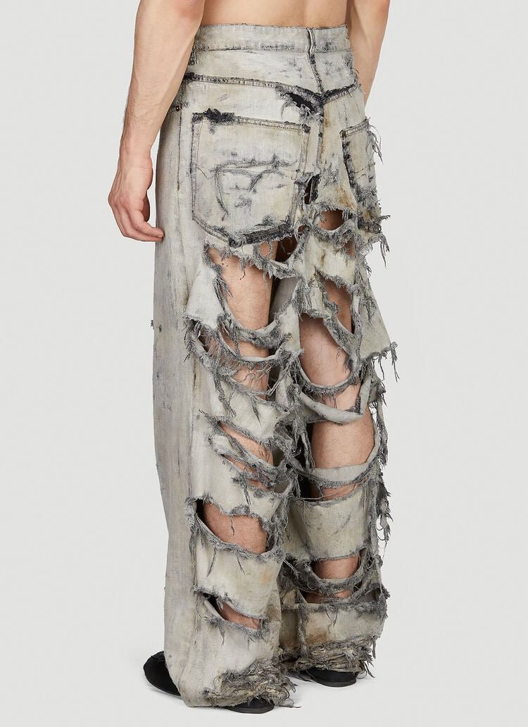 Balenciaga 1/1 sample Mudshow Super Destroyed Jeans White Sz. M Size US 34 / EU 50 - 13 Thumbnail