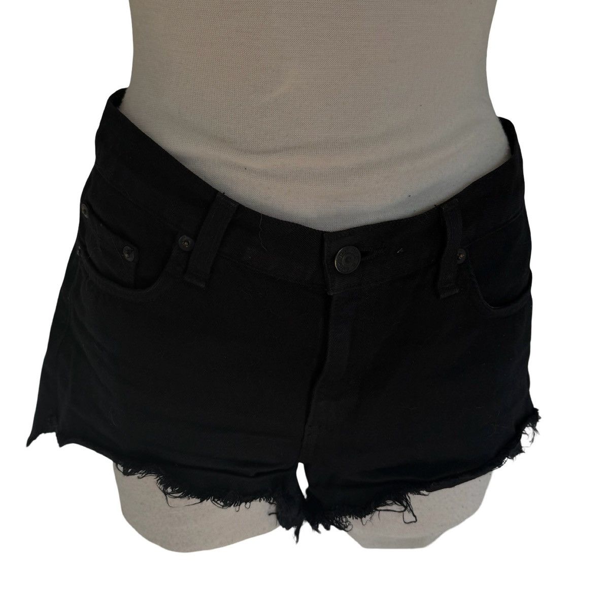 Rag & Bone rag & bone Black Cutoff Denim Shorts — Size 28 Size 28" / US 6 / IT 42 - 3 Thumbnail