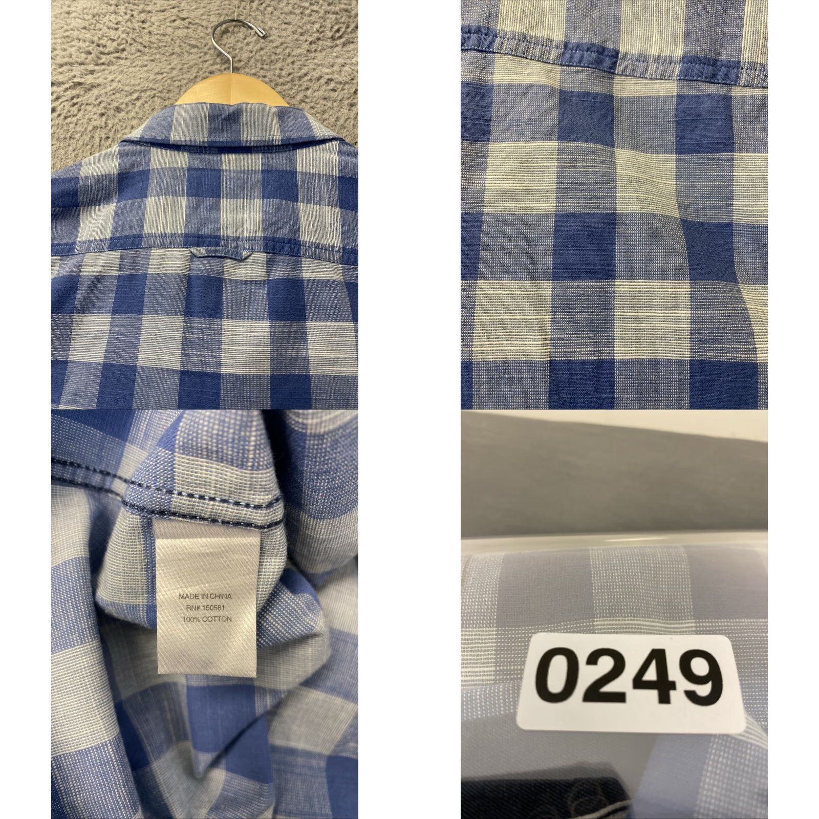 Flag & Anthem VINTAGE Flag & Anthem Shirt Blue Plaid Button Long Sleeve Cotton Casual Mens L Size US L / EU 52-54 / 3 - 8 Thumbnail