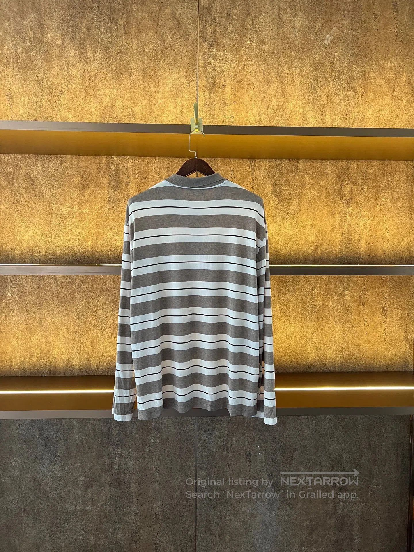 Miu Miu Miumiu Gray White Striped Long. Size L / US 10 / IT 46 - 2 Thumbnail