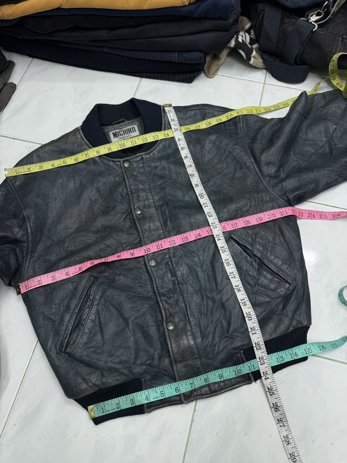 Michiko Koshino 🔥🔥🔥ARCHIVE VINTAGE MICHIKO KOSHINO BOMBER LEATHER JACKET Size US M / EU 48-50 / 2 - 16 Thumbnail