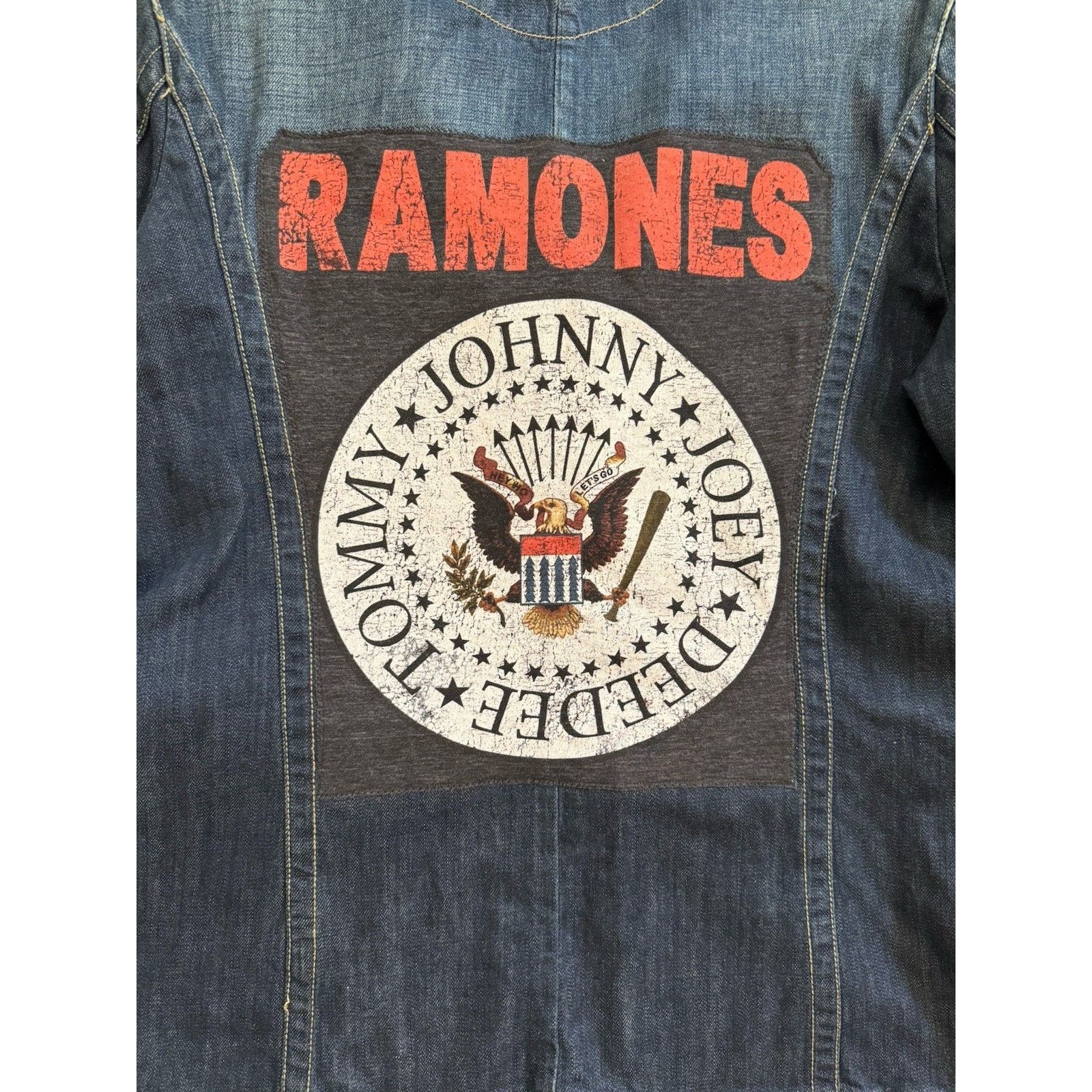 Zara RAMONES 70s 80s Retro Vintage Upcycled Denim Jacket Blazer Size US XL / EU 56 / 4 - 7 Thumbnail