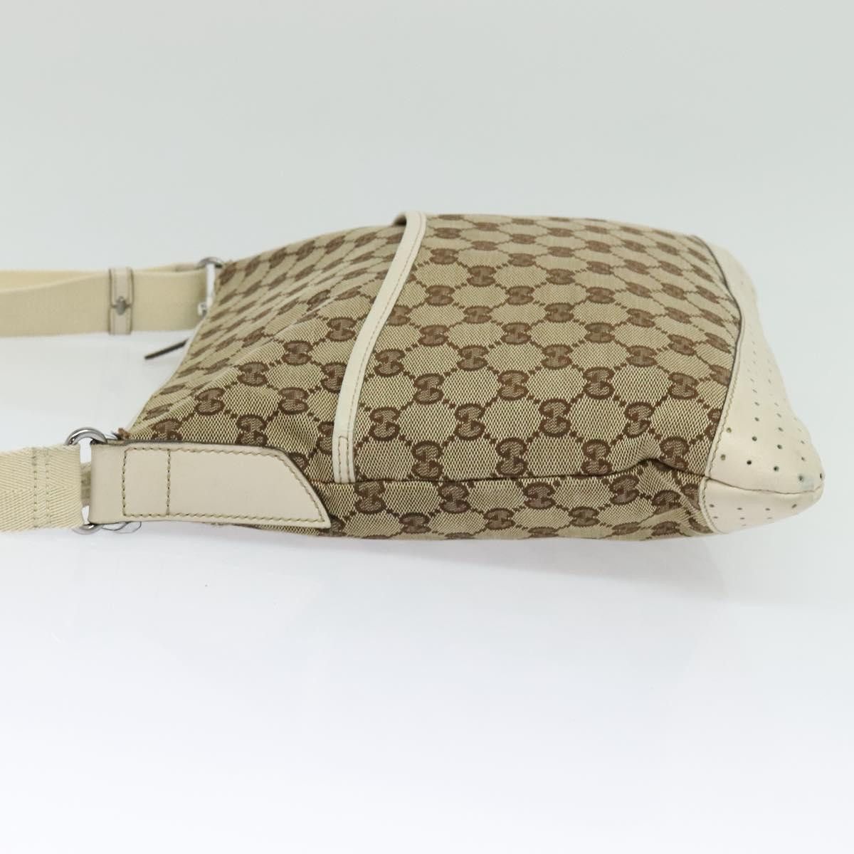 Gucci GUCCI GG Canvas Shoulder Bag Beige Silver Size ONE SIZE - 4 Thumbnail