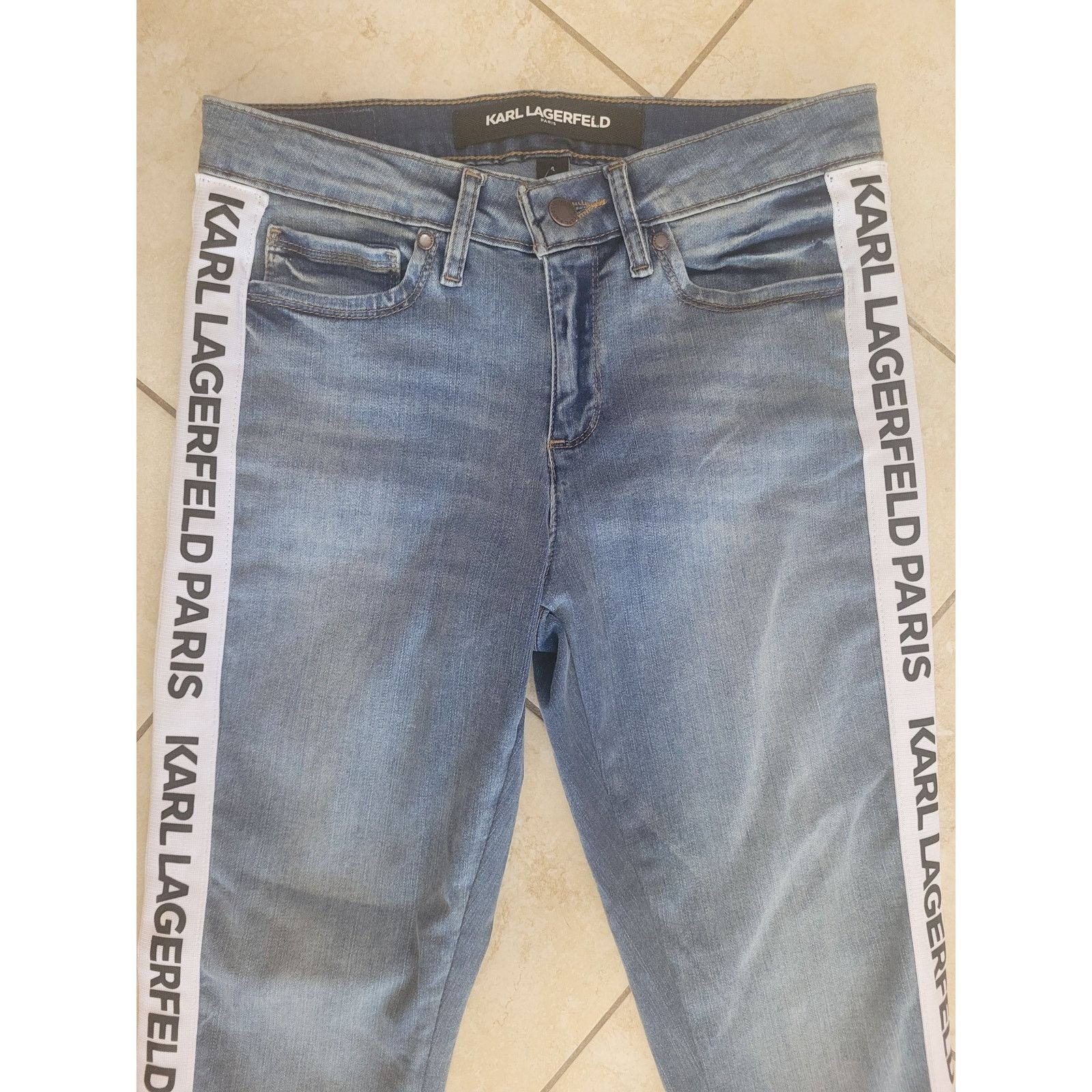Karl Lagerfeld Karl Lagerfeld Paris Women Skinny Jeans Tape Logo Sides Sz 4 Size 27" / US 4 / IT 40 - 2 Thumbnail