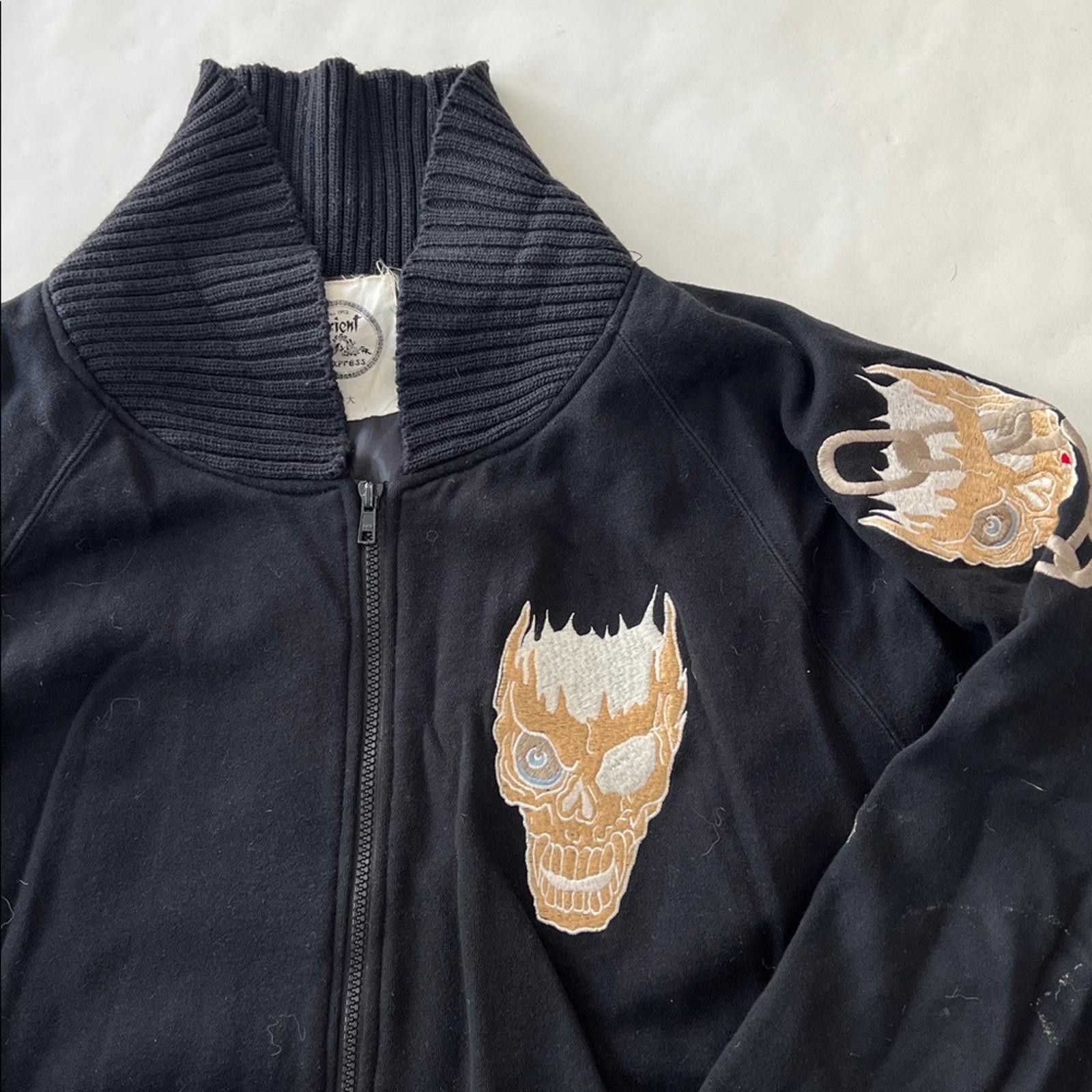 Other Orient Express Skull Sukajan Vintage Japanese Bomber Jacket Size US XL / EU 56 / 4 - 6 Thumbnail