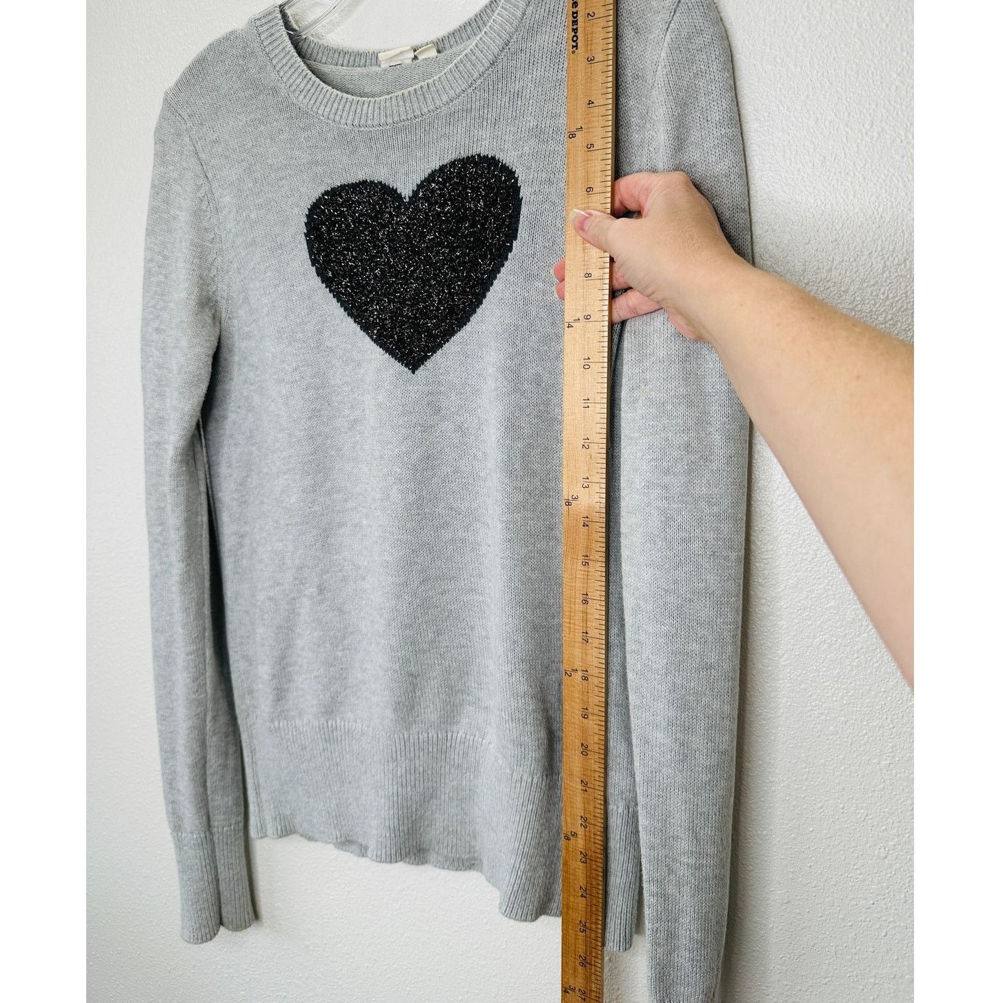 Gap Gap Gray Metallic Heart Crewneck Long Sleeve Sweater S Size S / US 4 / IT 40 - 12 Thumbnail