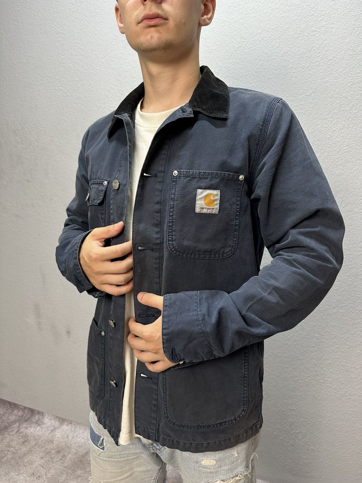 Carhartt Vintage Carhartt OG Chore Jacket Blue Distressed Archival Size US M / EU 48-50 / 2 - 3 Thumbnail