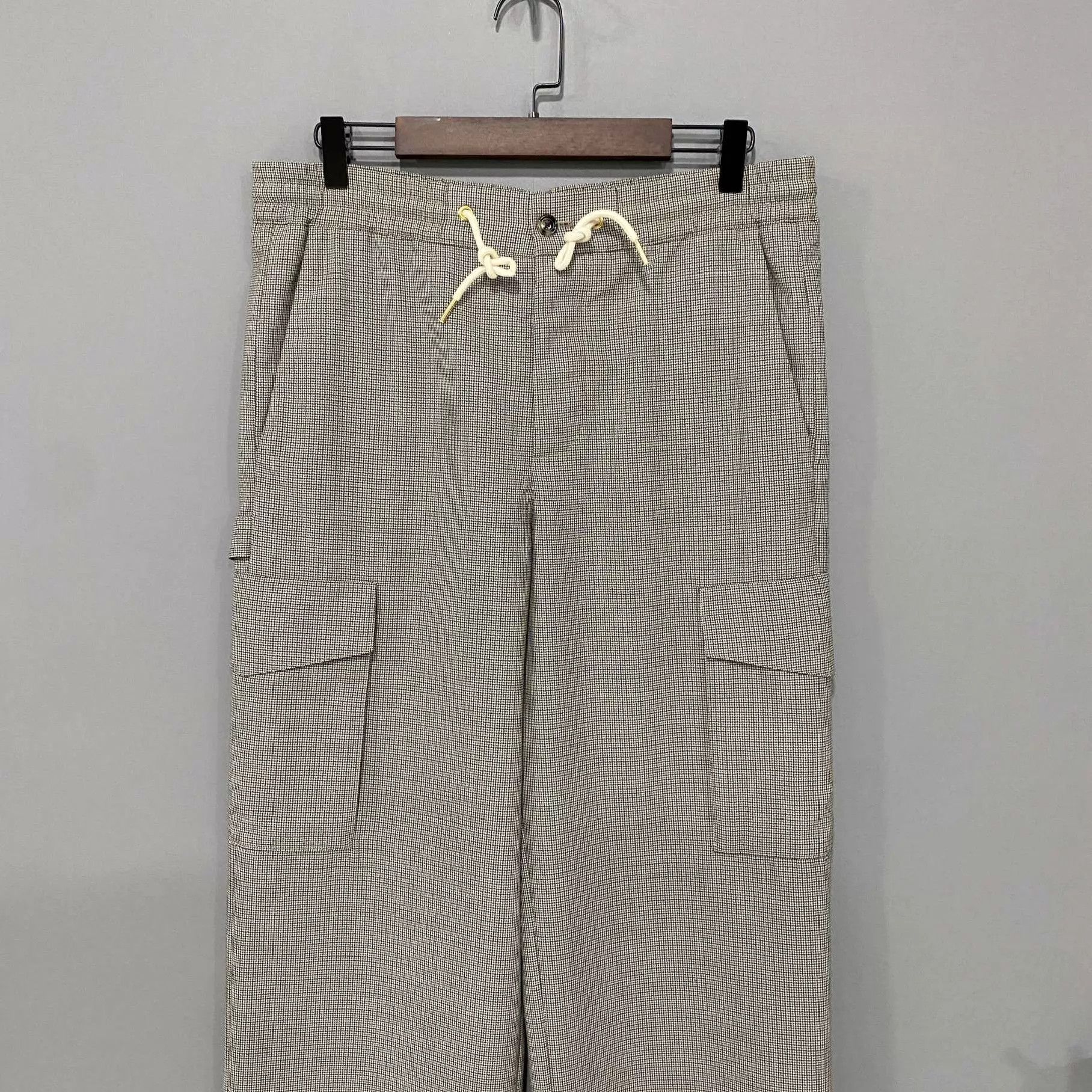 Celine Celine gingham light khaki drawstring cargo pants Size 24" / US 00 / IT 34 - 2 Thumbnail