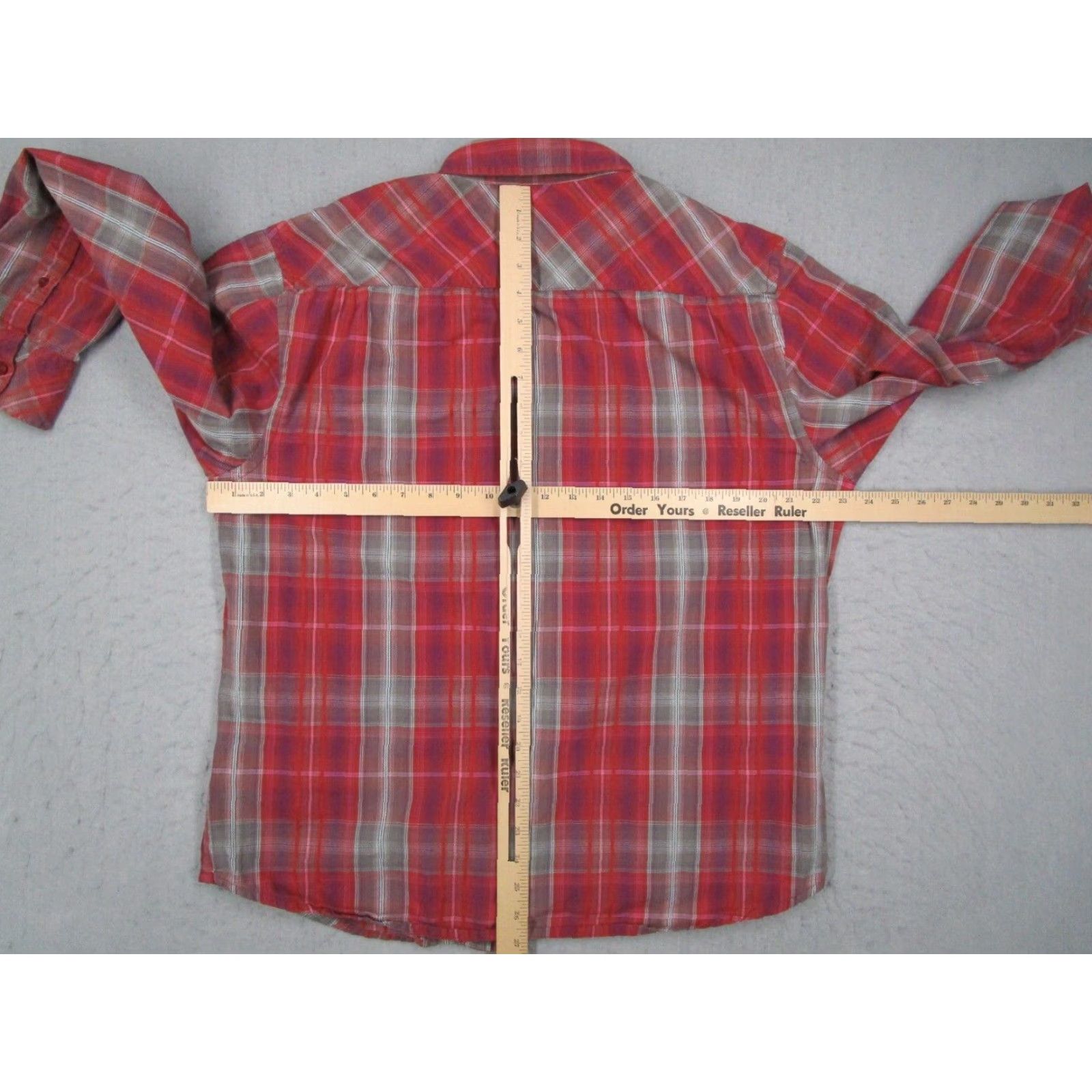 Vintage Dragonfly Button-Up Shirt Men's Extra Large Red Plaid Retro Rock Music Long Sleeve Size US XL / EU 56 / 4 - 6 Thumbnail