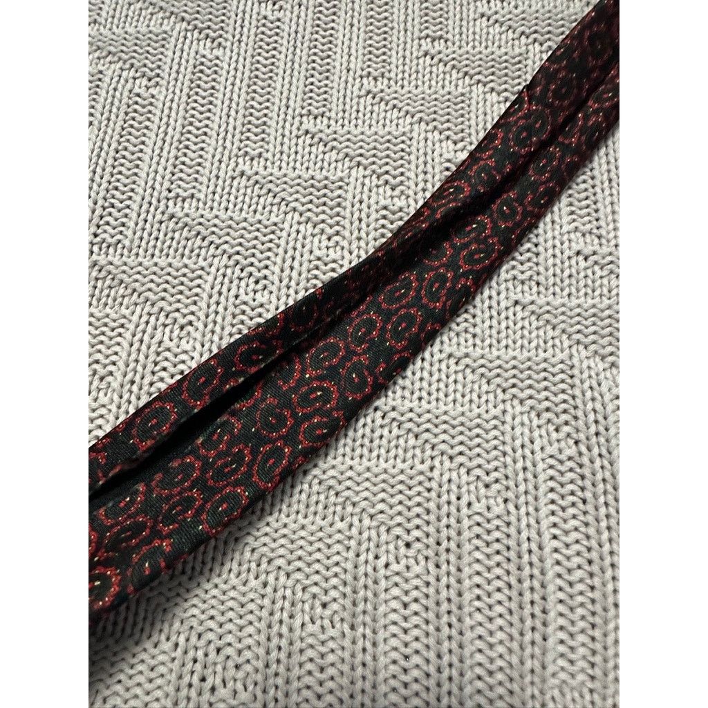 Vintage Vintage Mercedes black paisley water silk tie Size ONE SIZE - 3 Thumbnail