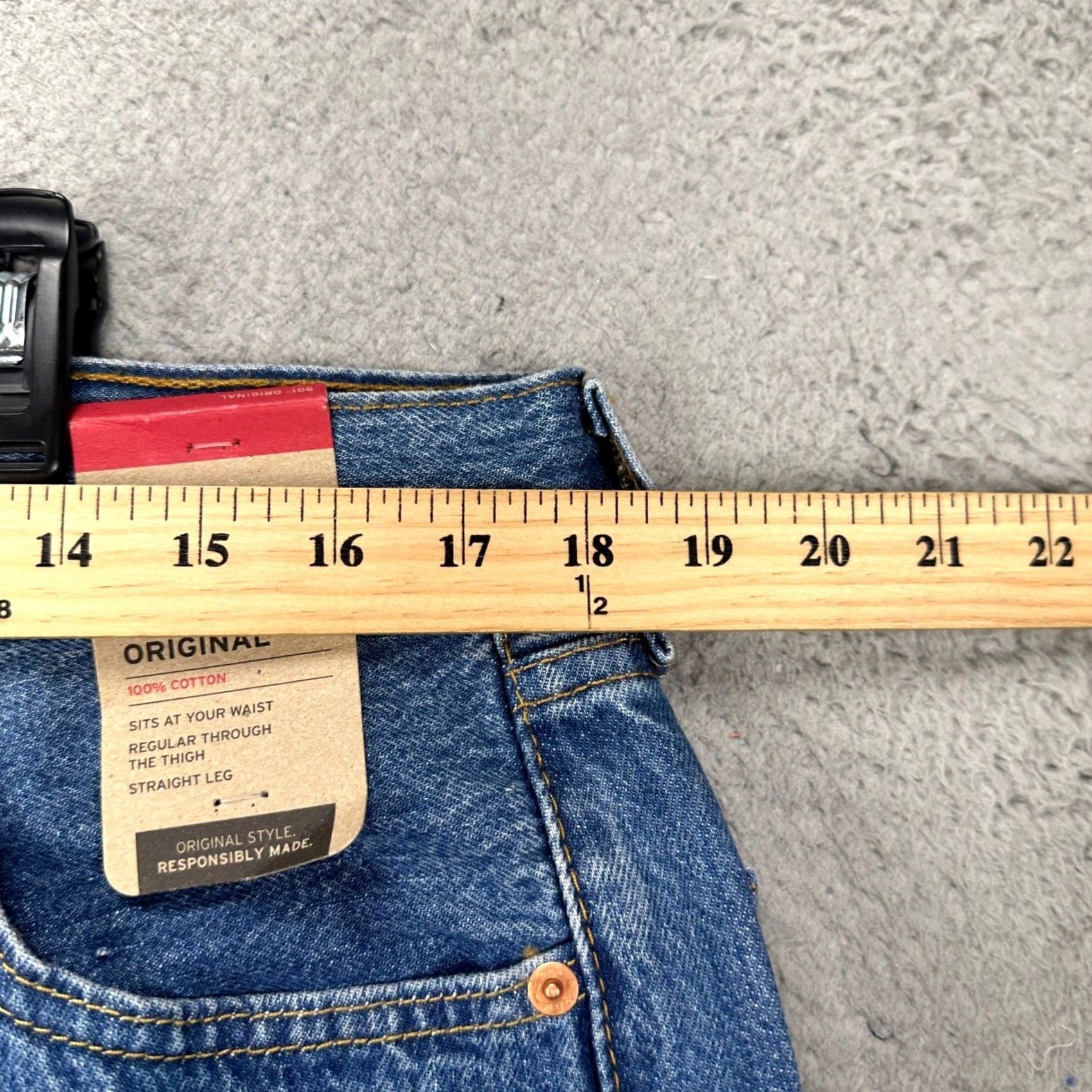 Levi's Levi's 501 Jeans Straight Leg Mens 35X32 Blue Distressed Red Tab 5 Pockets NEW Size US 35 - 6 Thumbnail