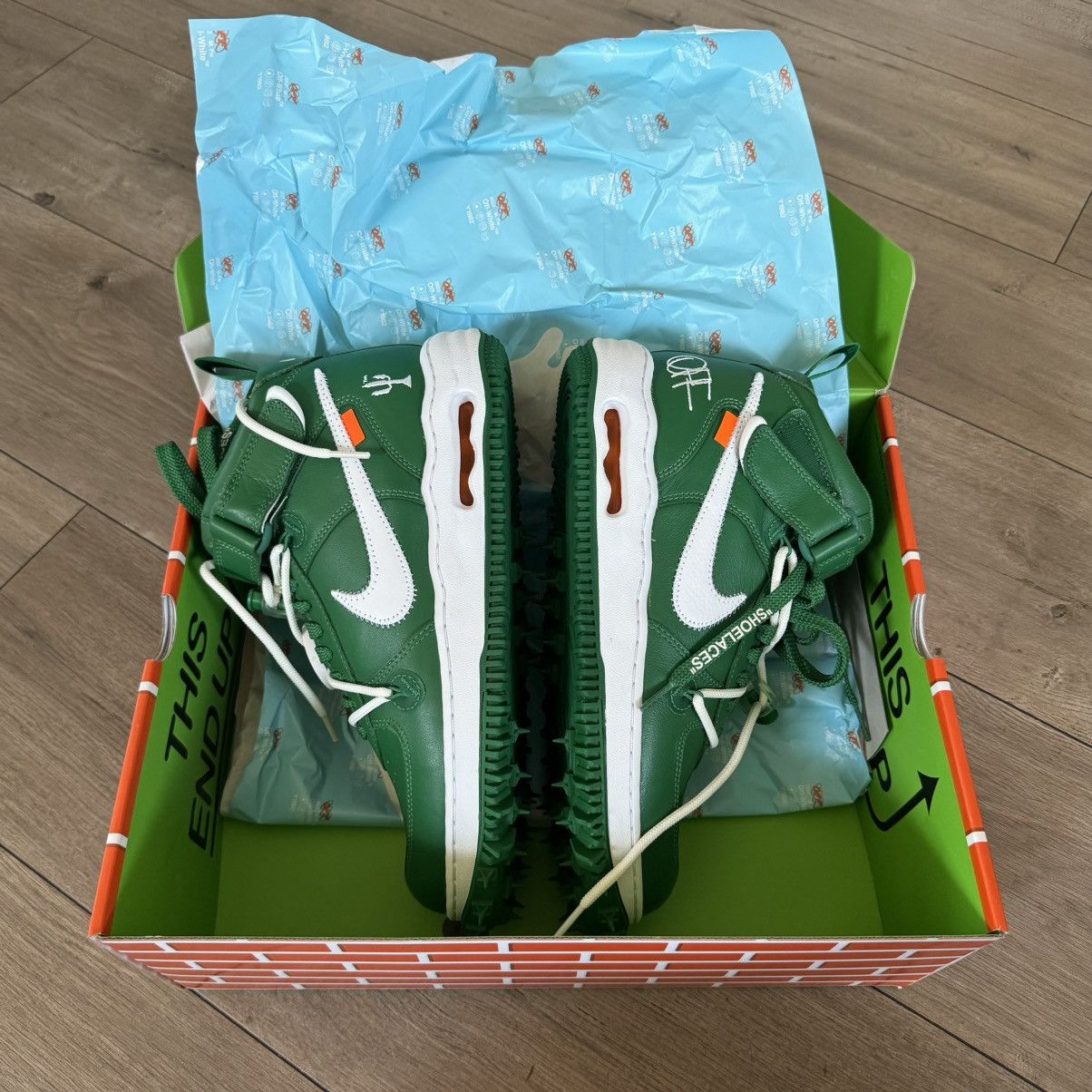 Off-White OFF WHITE x NIKE GREEN LEATHER MIDTOP SP AIRFORCE 1s Size US 10.5 / EU 43-44 - 3 Thumbnail