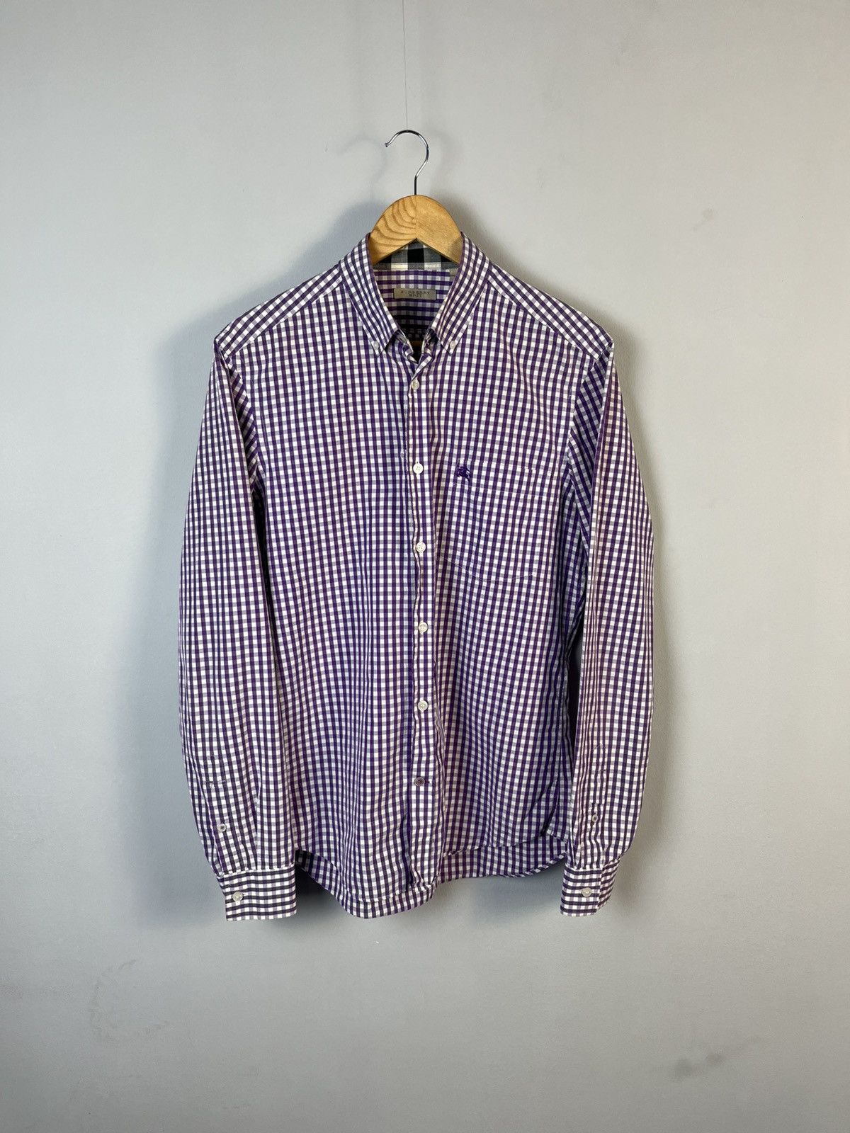 Burberry Brit Luxury Plaid Cotton Long Sleeve Shirt Tops