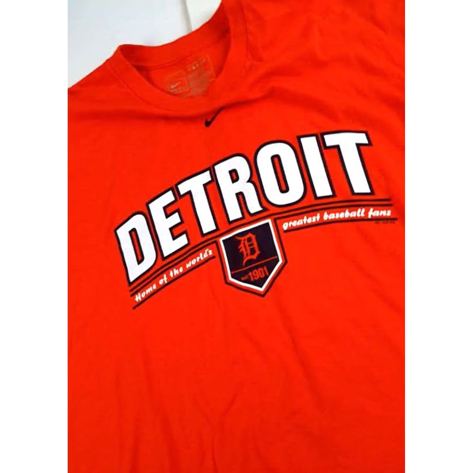 Nike VINTAGE Detroit Tigers Nike T-Shirt Large Orange Men Short Sleeve L Sports Mens Size US L / EU 52-54 / 3 - 3 Thumbnail