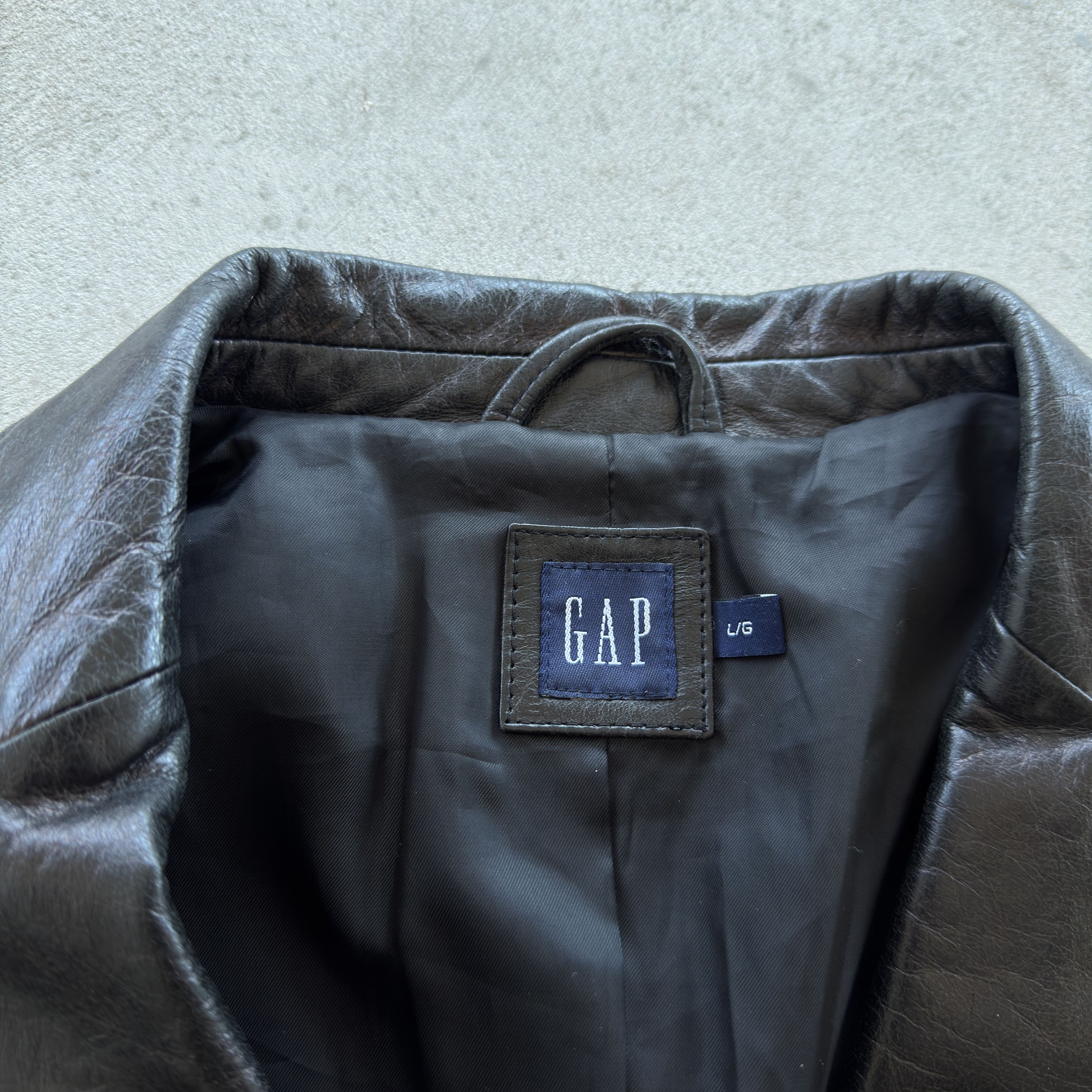 Gap Vintage GAP Black Leather Blazer Jacket 90s Minimalist Y2K Size L / US 10 / IT 46 - 8 Thumbnail