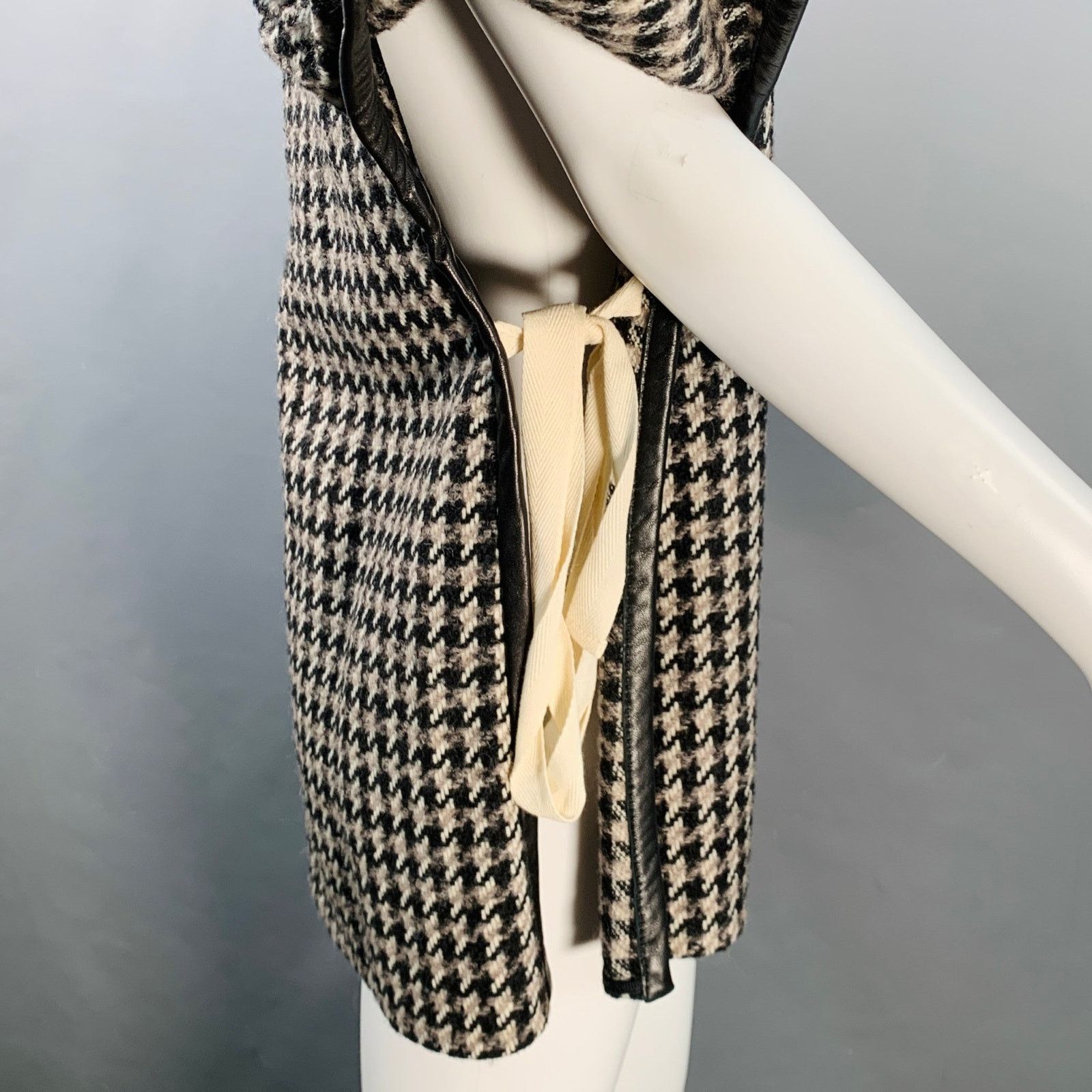 Derek Lam 10 Crosby DEREK LAM Wool Alpaca Houndstooth Poncho Pullover Size ONE SIZE - 4 Thumbnail