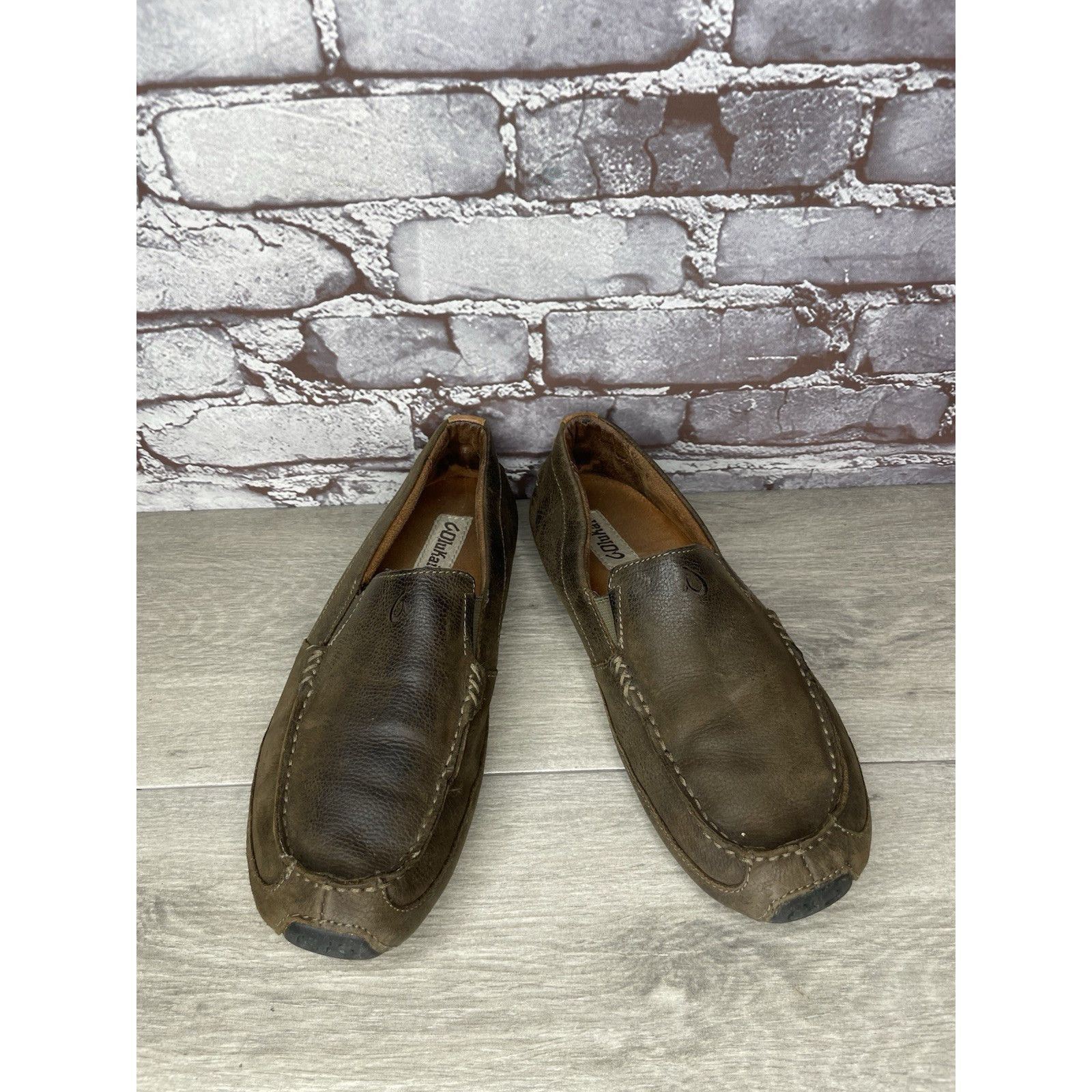 Olukai Olukai Akepa Moc Brown Leather Boat Slip On Moccasin Loafer Size US 9 / EU 42 - 14 Thumbnail