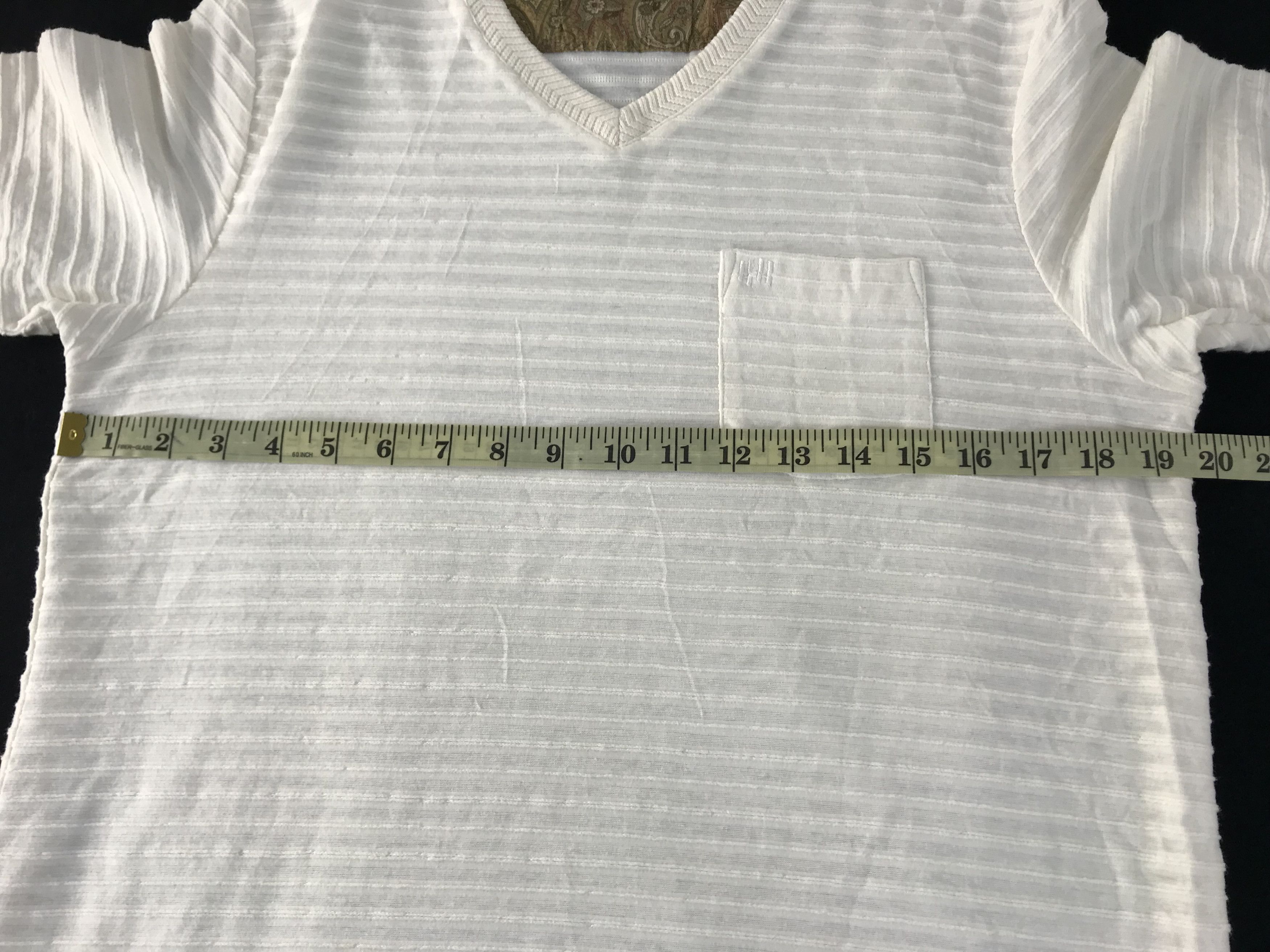 Japanese Brand Kansai Yamamoto Homme V Neck Single Pocket Tee Size US M / EU 48-50 / 2 - 8 Thumbnail
