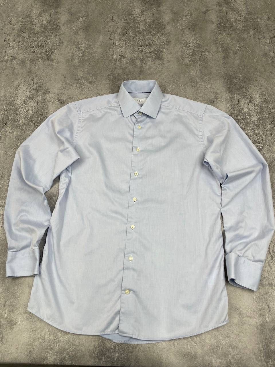 Eton Eton Men Slim Fit Cotton Dress Shirt Light Blue Size S Size US S / EU 44-46 / 1 - 1 Thumbnail