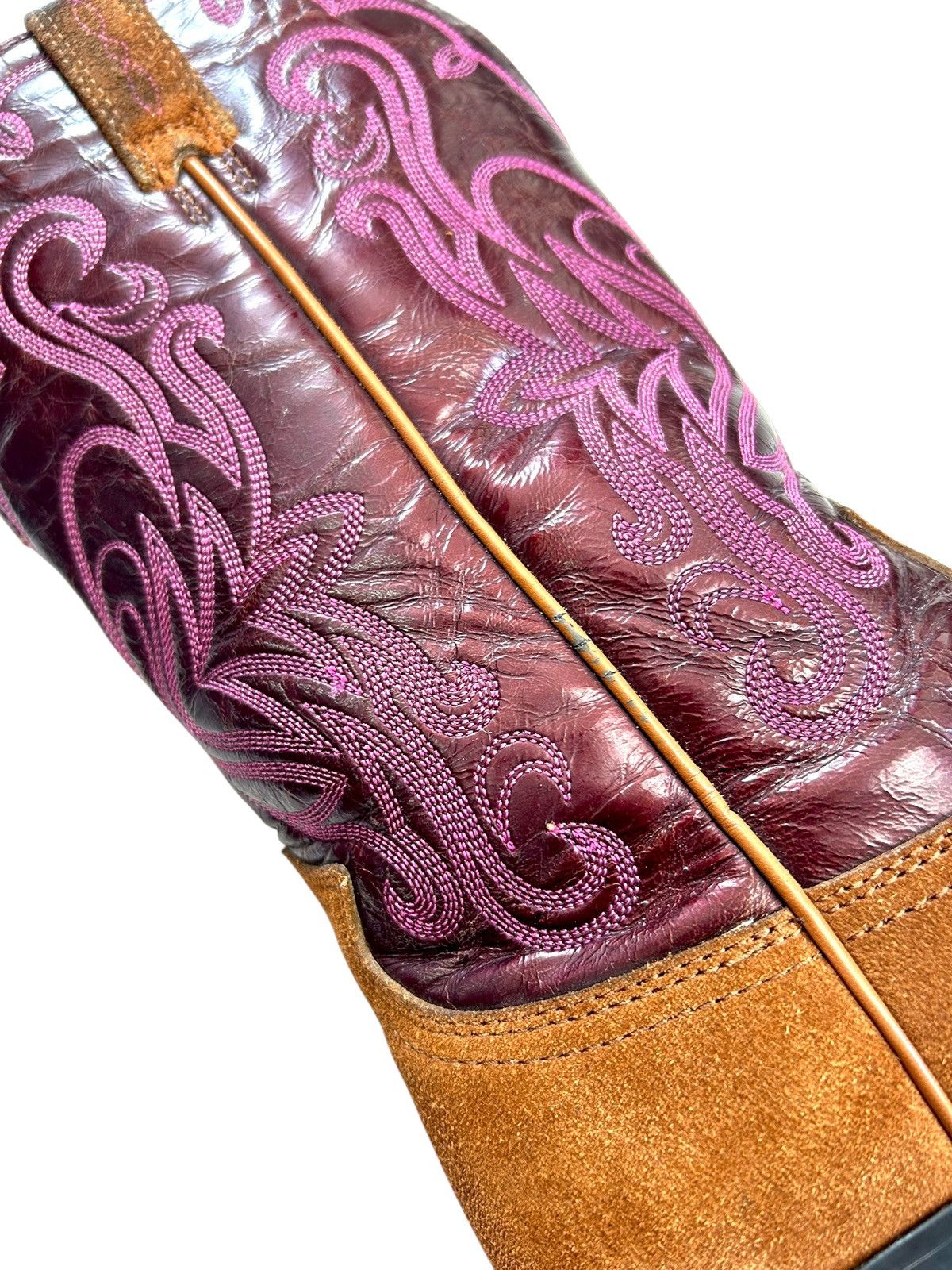 Ariat Vintage Ariat Western Suede Leather Brown Pink boots Size US 7 / EU 40 - 6 Thumbnail