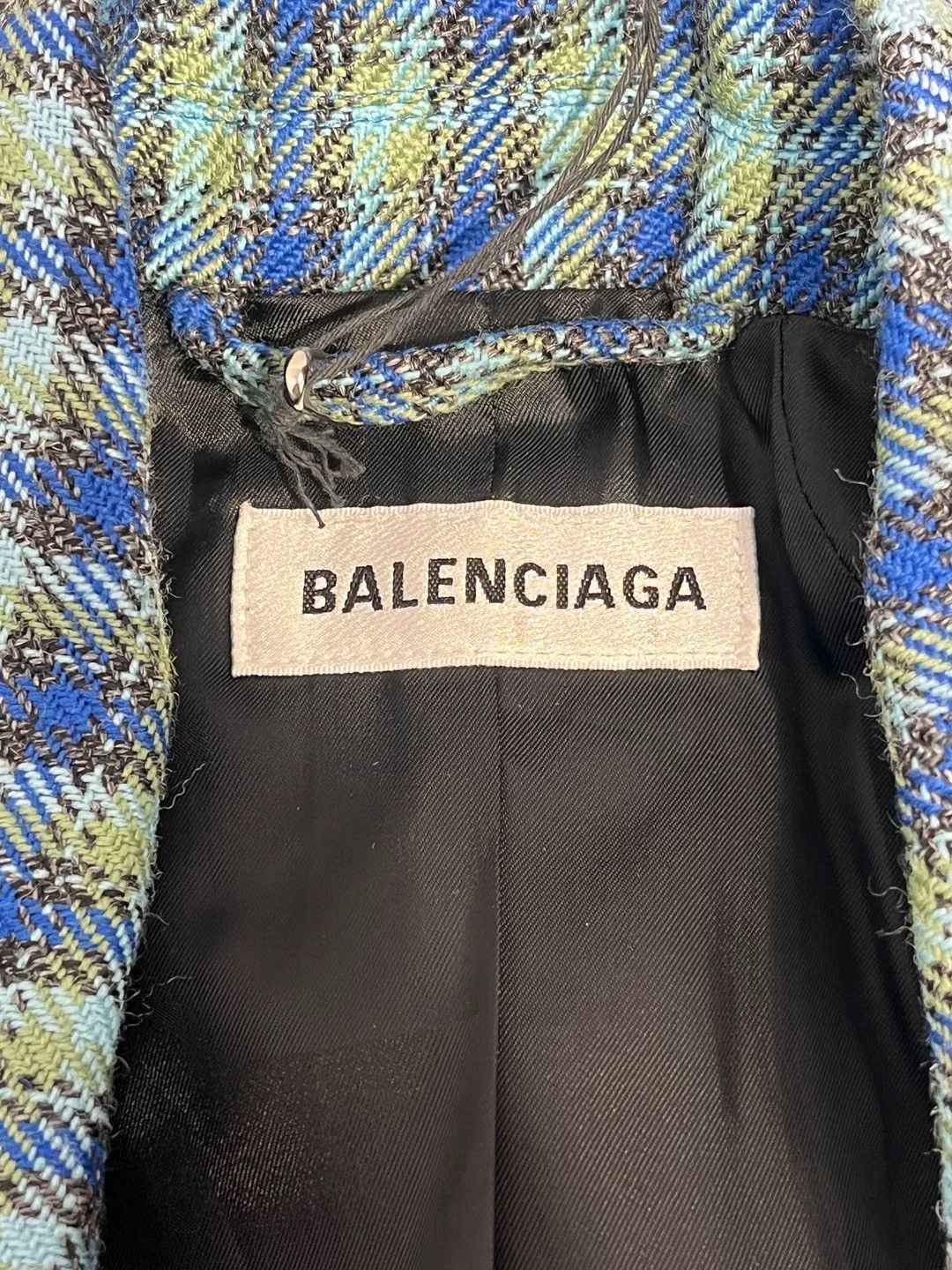 Balenciaga 🔥$3.4K VALUE🔥 Balenciaga Tweed Hourglass Wool Checked Coat Size XS / US 0-2 / IT 36-38 - 6 Thumbnail