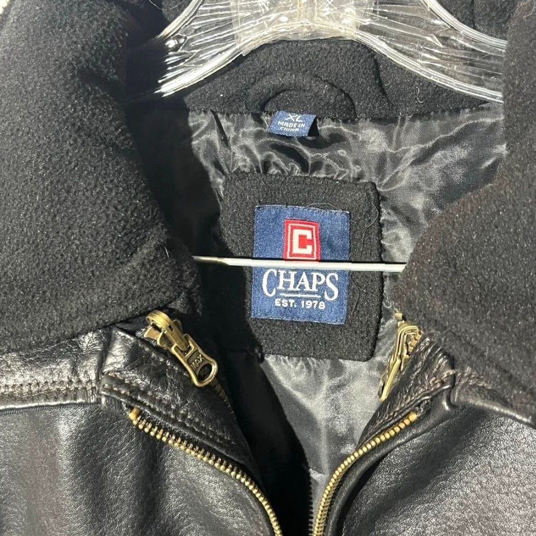 Chaps Chaps Black Leather Jacket Full Zip Men's XL Cop Style 100% Leather Full Zip 1978 Vintage? Size US XL / EU 56 / 4 - 4 Thumbnail