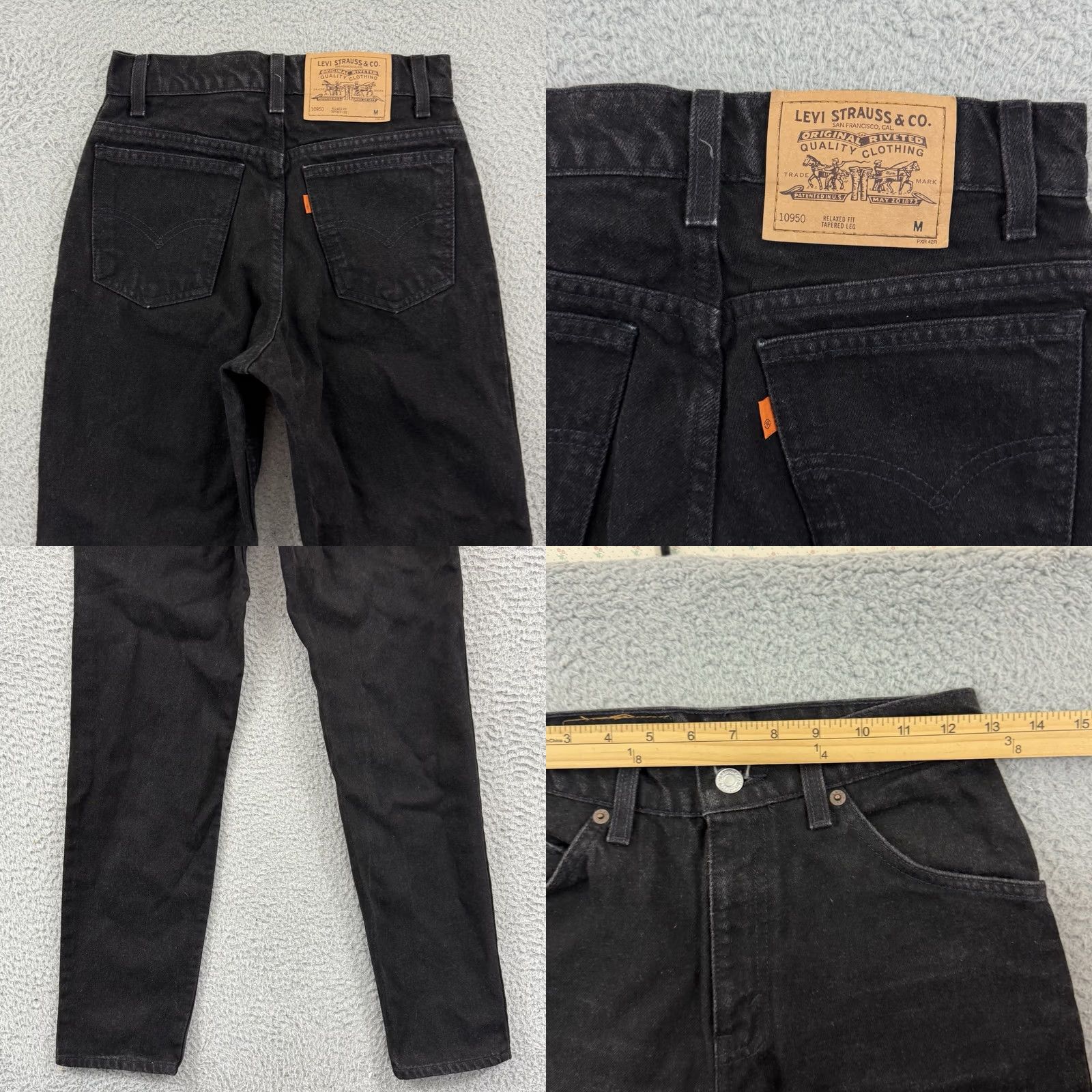 Levi's VINTAGE Levi's Jeans 950 Womens 3 Black Denim Tapered Leg 90s Relaxed Orange Tab Levi's 550 Womens Distressed? No, keep exact words: Size 26" / US 2 / IT 38 - 8 Thumbnail