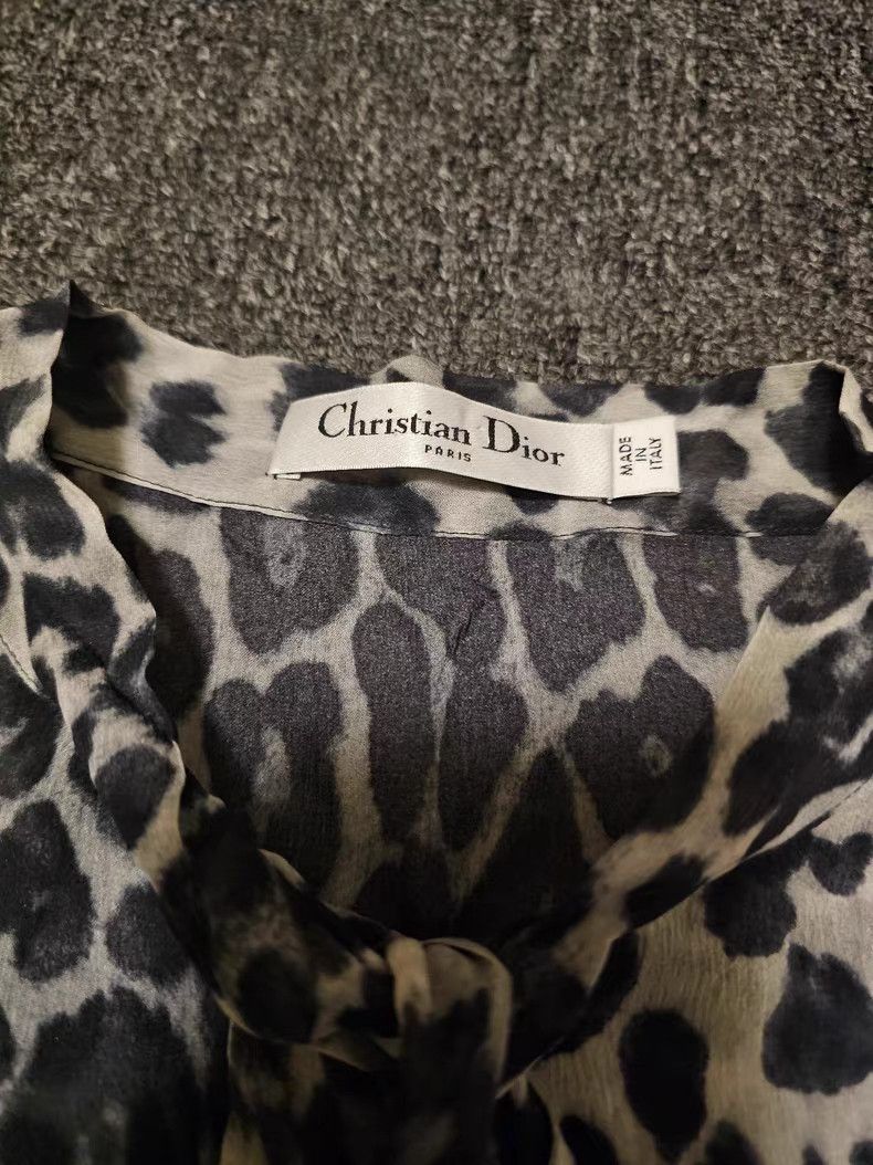 Dior Dior Women's Leopard Print Silk Shirt Size L / US 10 / IT 46 - 5 Thumbnail