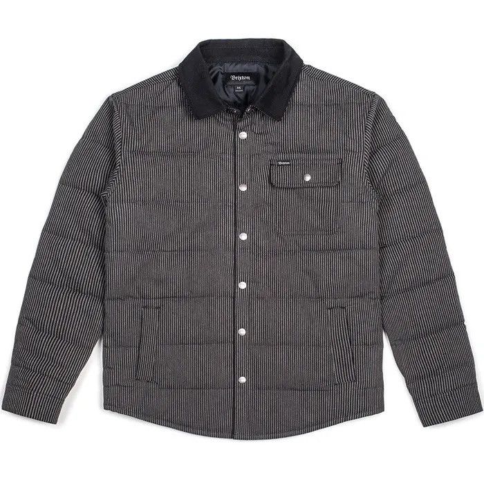 Brixton Brixton Cass Canvas Collar Striped Quilted Jacket Black Grey Size US M / EU 48-50 / 2 - 7 Thumbnail