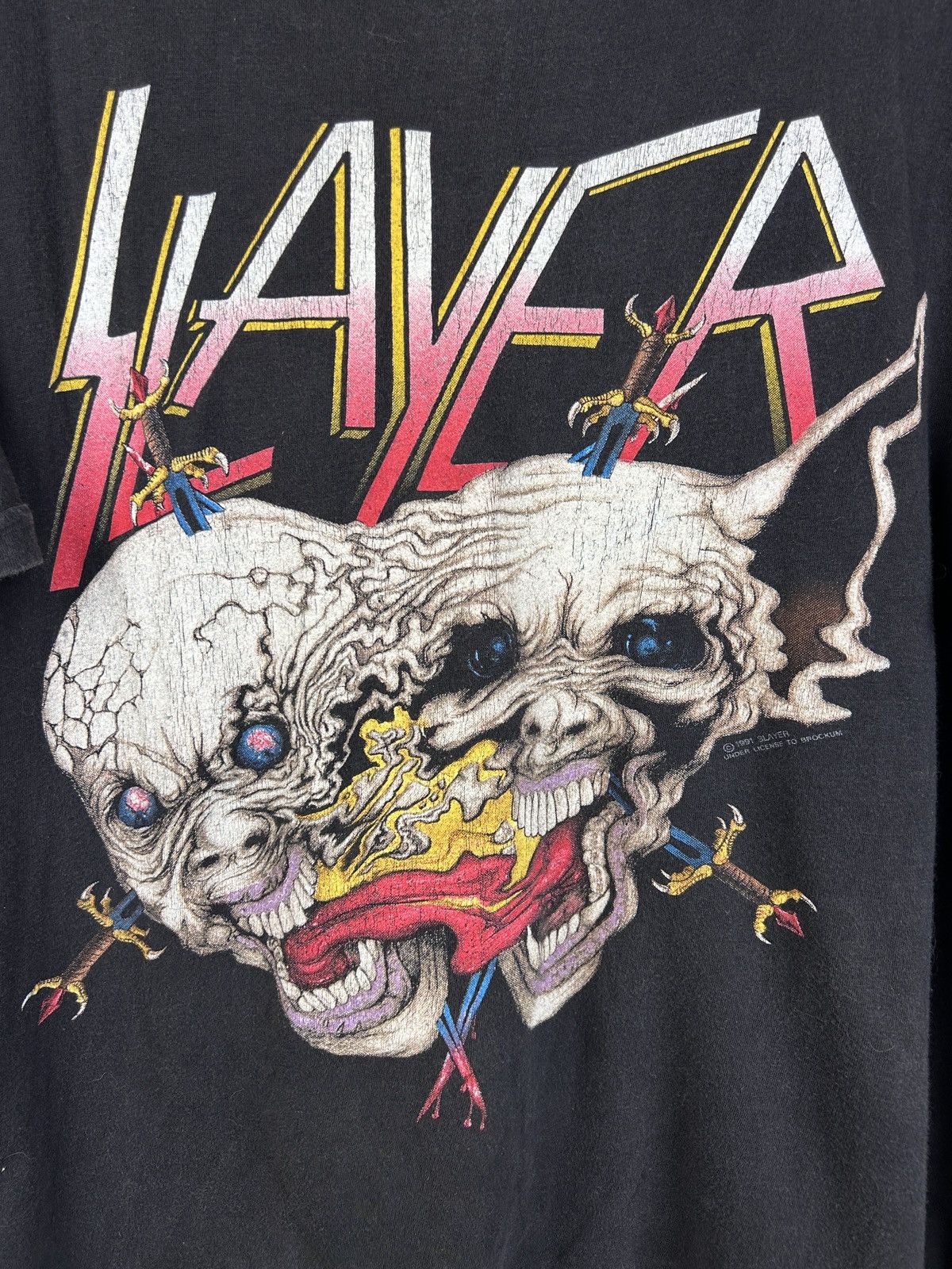 Band Tees Vintage Slayer 1991 Decade Of Aggression Brockum Tour Tee Size US M / EU 48-50 / 2 - 2 Thumbnail