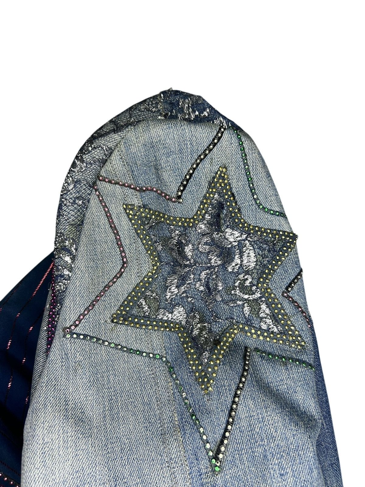 Roberto Cavalli 80s Patchwork Denim Blazer Size S / US 4 / IT 40 - 12 Thumbnail