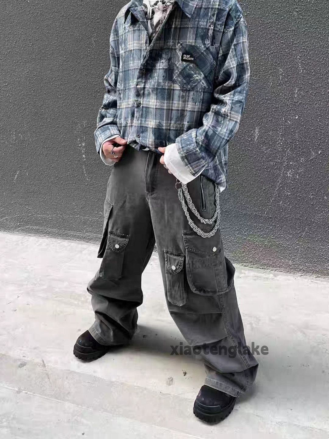 Designer × Vintage washed faded utility loose baggy pleated cargo pants Size US 32 / EU 48 - 1 Thumbnail