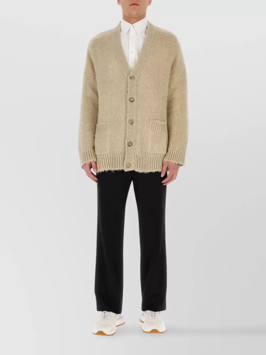 Maison Margiela o1y1124 Linen Oversize Cardigan In Beige Size US XS / EU 42 / 0 - 2 Thumbnail