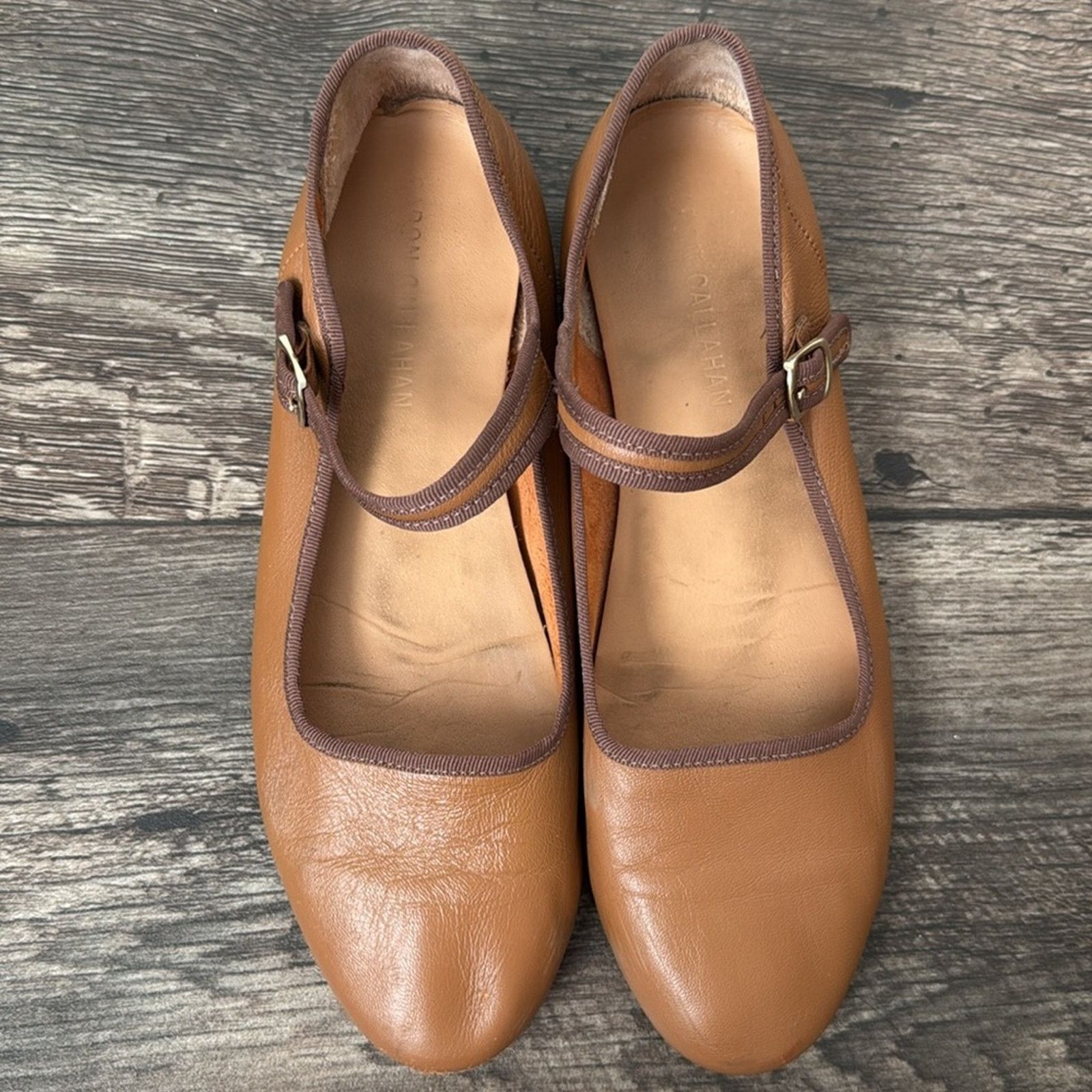 Caron Callahan Caron Callahan 37.5 Leather Mary Jane Shoes in Cognac Brown Size US 7 / IT 37 - 5 Thumbnail