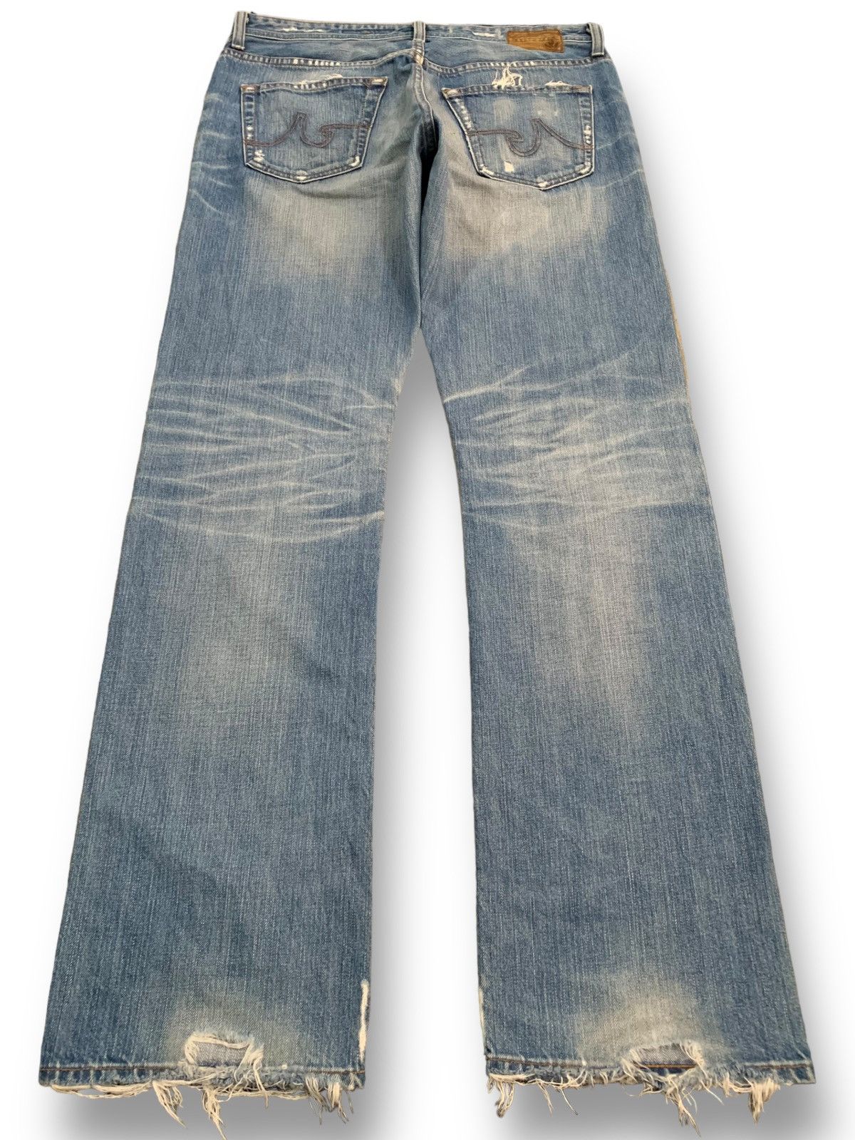 KMRii Vintage Adriano Goldschmied Mud Wash Loose Distressed Jeans Size US 34 / EU 50 - 2 Thumbnail