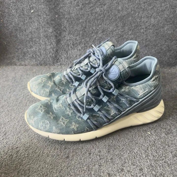 Louis Vuitton Louis Vuitton Fastlane Denim Sneakers in Navy Blue -2508 Size US 8 / EU 41 - 1 Thumbnail