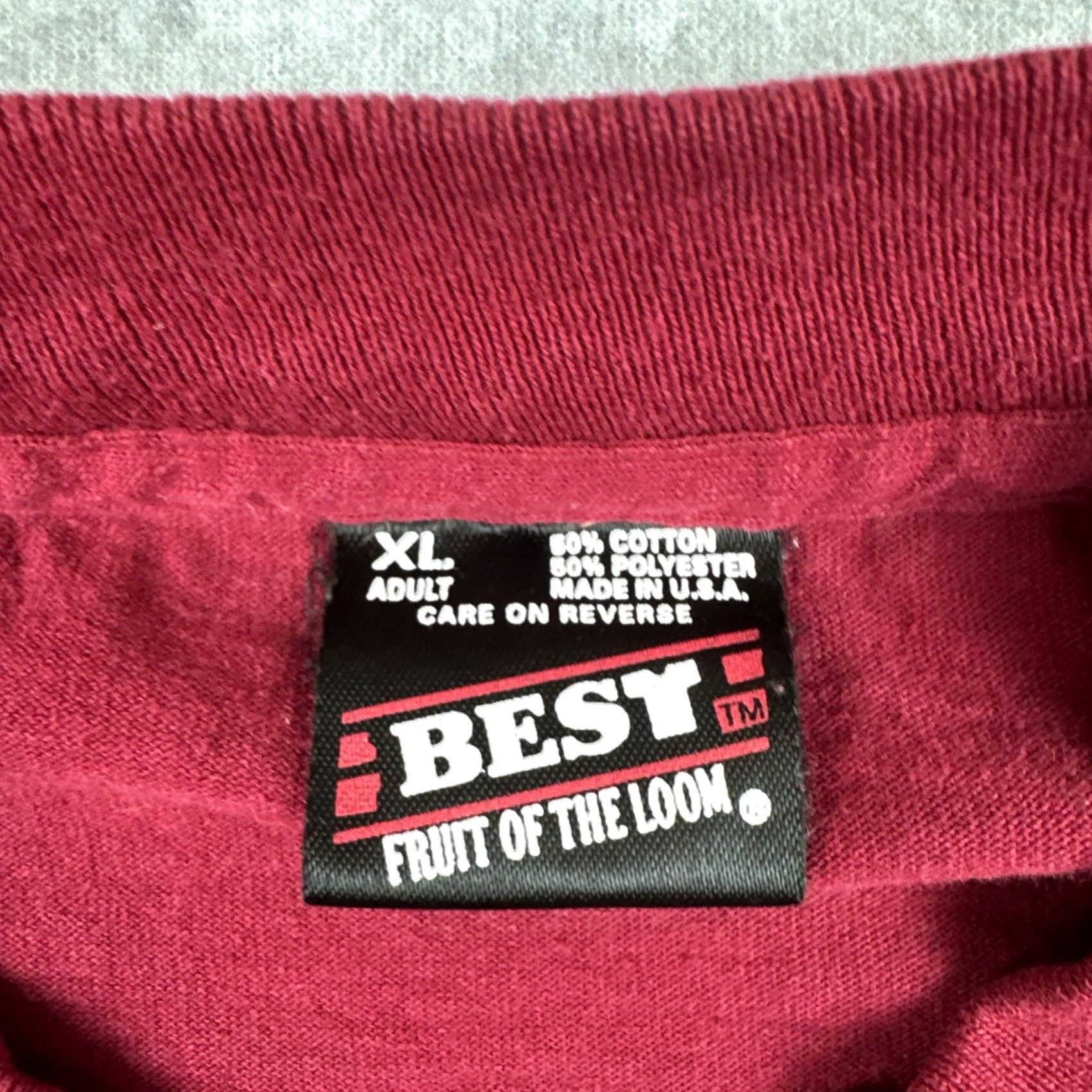 Fruit Of The Loom VINTAGE Fruit Of The Loom Best XL Red Single Stitch Shirt USA Made Denver Technical College 90s Mens XL Red Shirt Size US XL / EU 56 / 4 - 7 Thumbnail