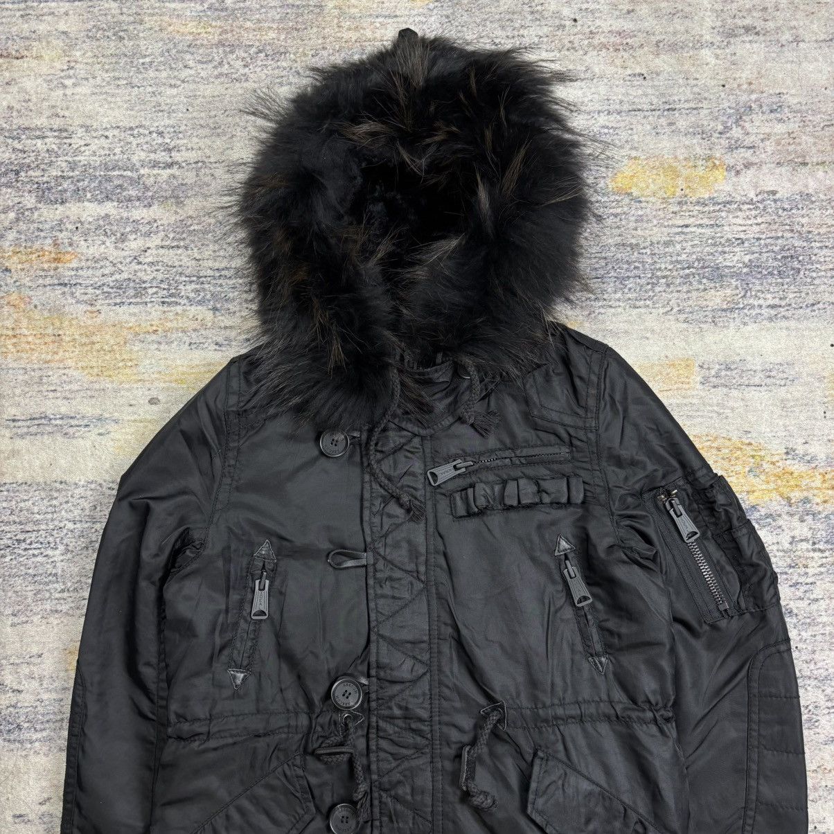 14th Addiction Moussy fur hood military bomber jacket vkei lgb style Size US S / EU 44-46 / 1 - 2 Thumbnail