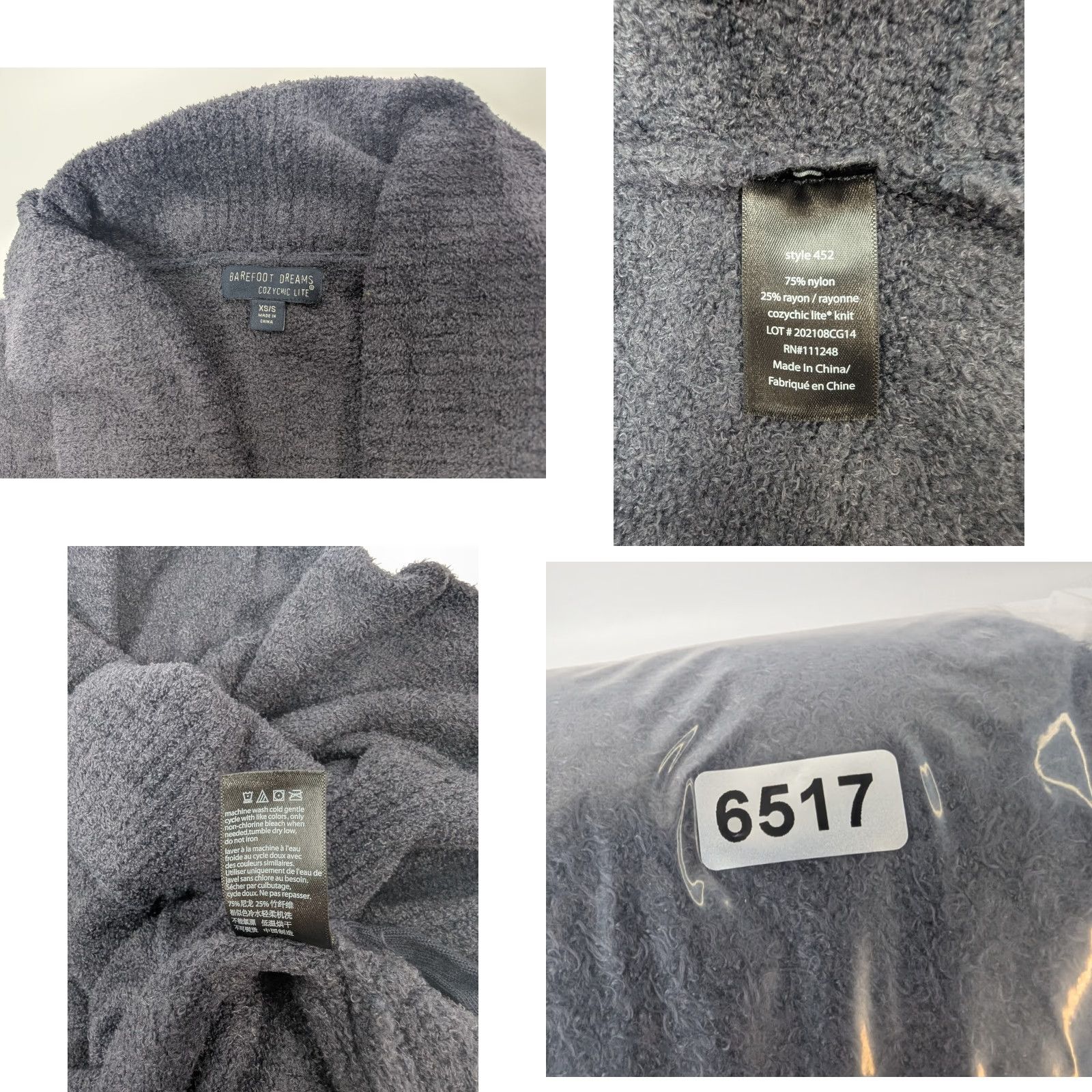 Vintage Barefoot Dreams Cardigan XS/S Women's CozyChic Lite Circle Cardi Indigo 452 Knit Open Pockets Stretch Long Sleeve Size XS / US 0-2 / IT 36-38 - 8 Thumbnail