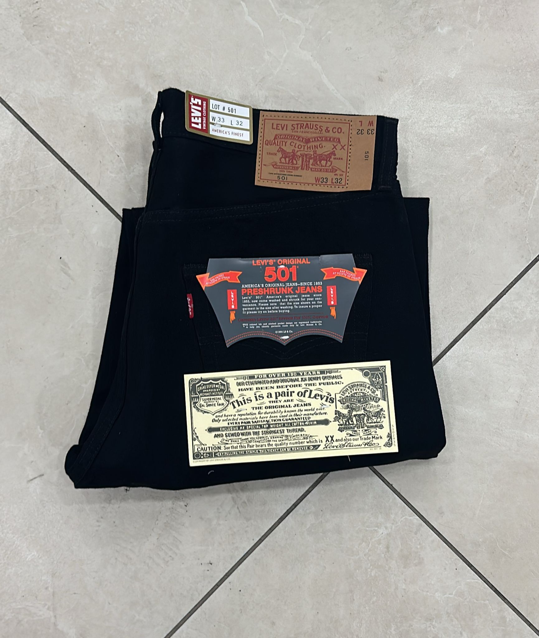 Levi's Vintage Clothing LVC Levi's Vintage Clothing 1984 501XX Selvedge Jeans Black Size US 33 - 1 Thumbnail