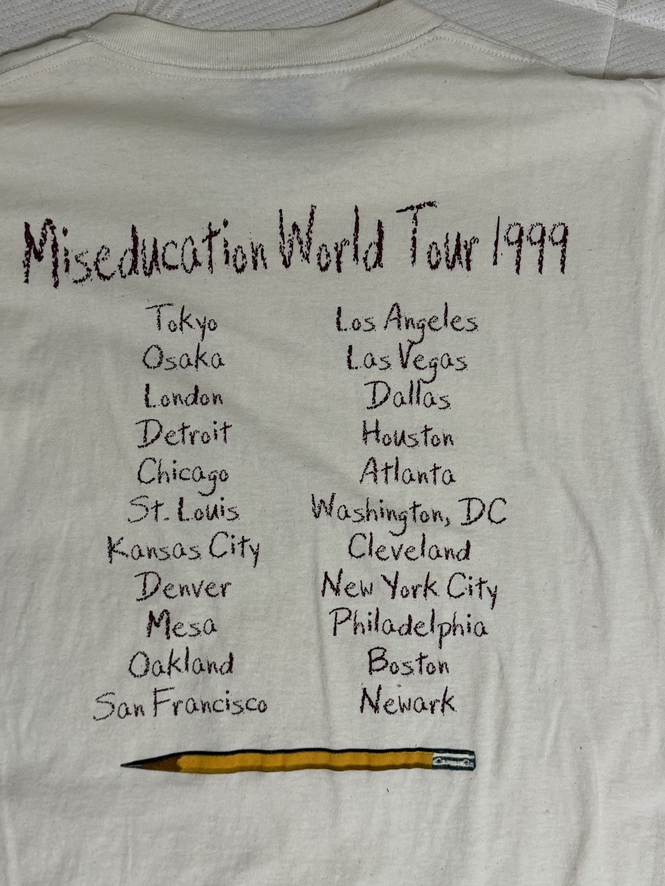 Vintage 1999 Lauryn Hill Miseducation Tour Tee Giant Tag White L Size US L / EU 52-54 / 3 - 5 Thumbnail