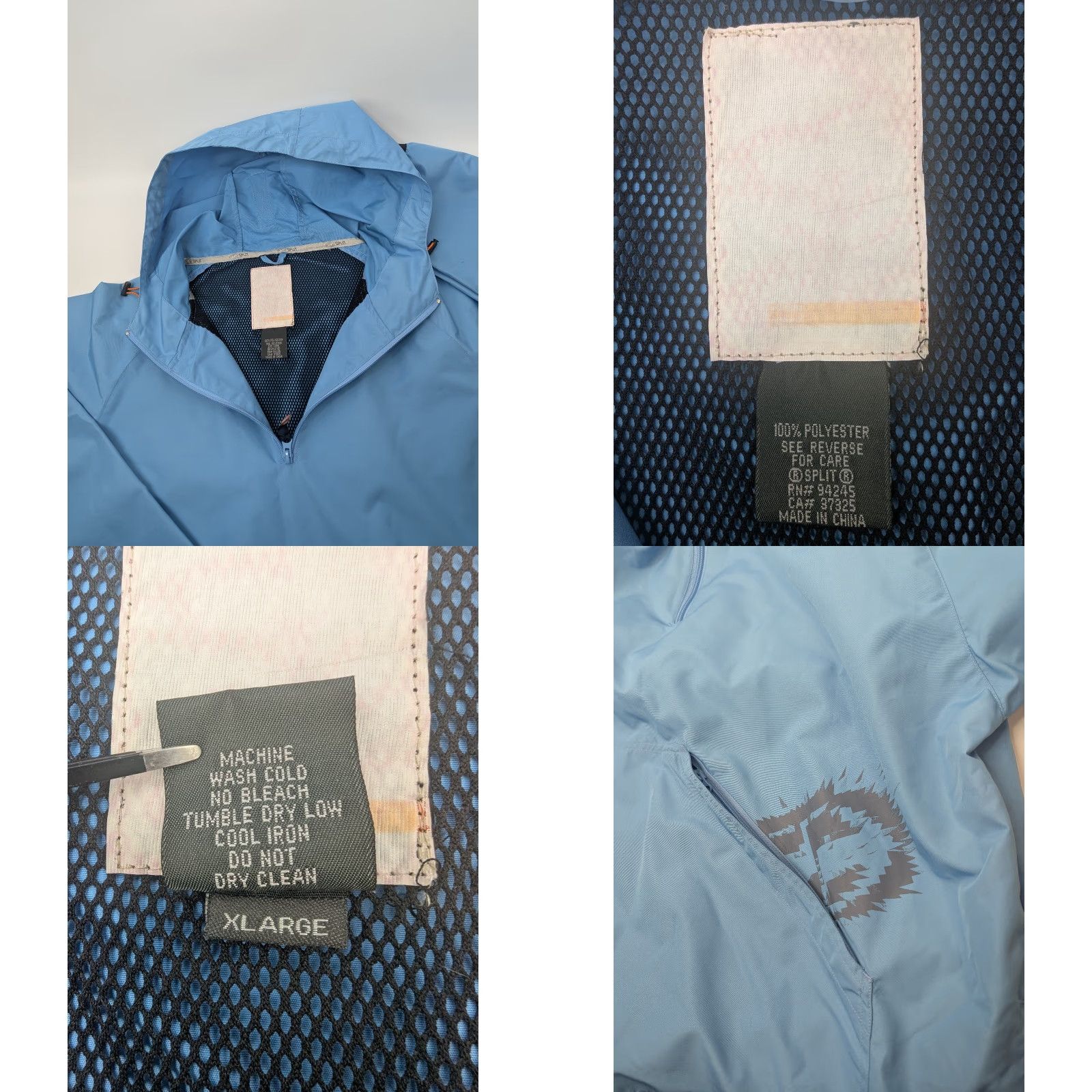 Vintage Vintage Split Windbreaker Jacket Front Pouch Men's XL Blue Size US XL / EU 56 / 4 - 8 Thumbnail