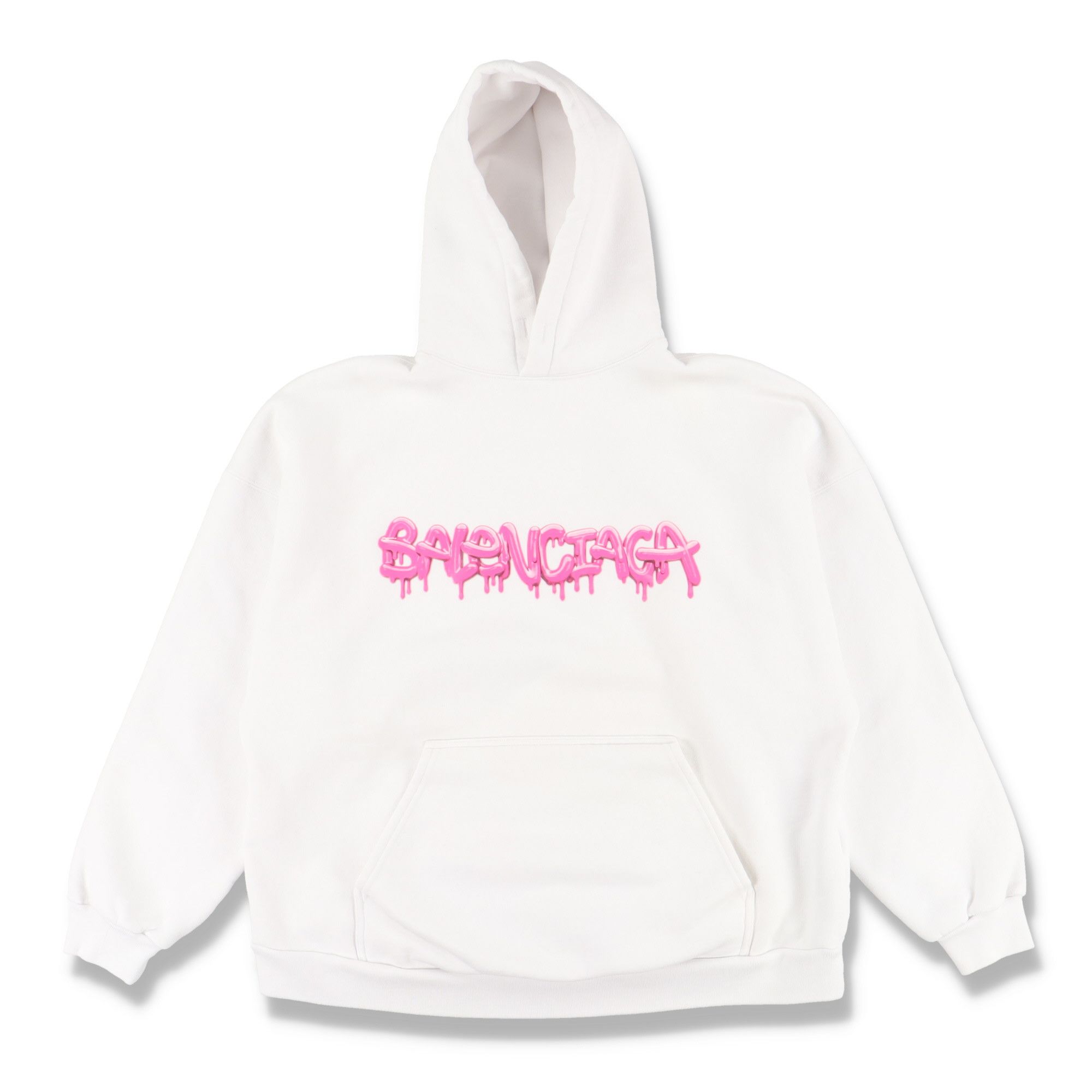 image of Balenciaga White Slime Logo Hoodie, Women's (Size Small)