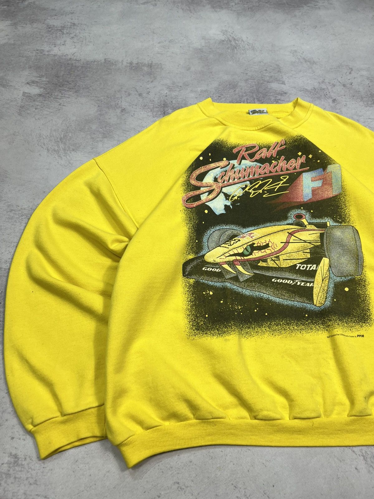 Formula 1 Vintage 1997 Ralf Schumacher Jordan F1 Sweatshirt Yellow Size US XL / EU 56 / 4 - 3 Thumbnail