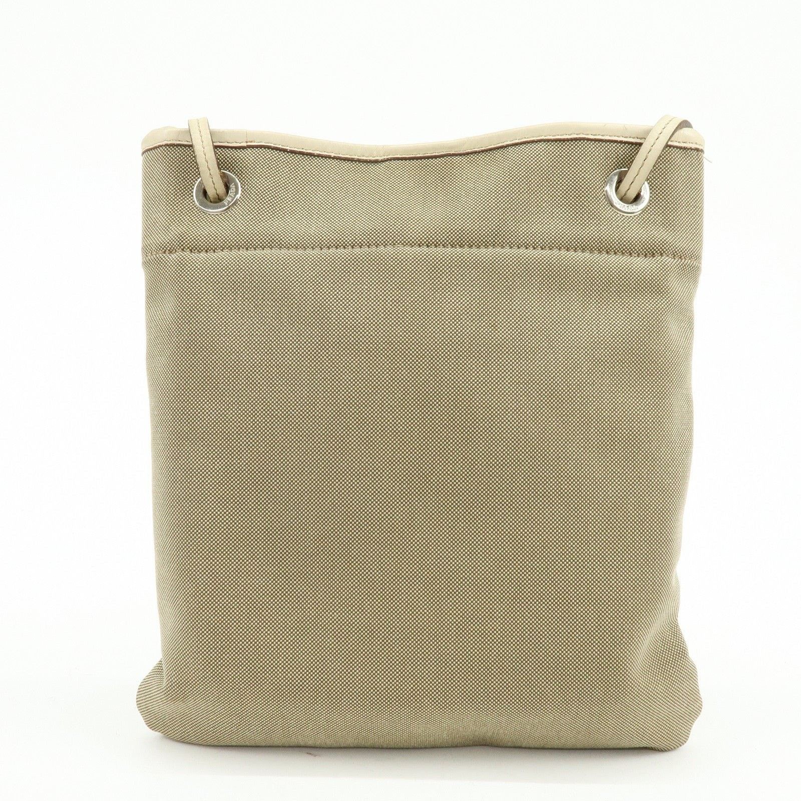 Prada Prada Logo Jacquard Canvas Crossbody Bag Beige Size ONE SIZE - 2 Thumbnail