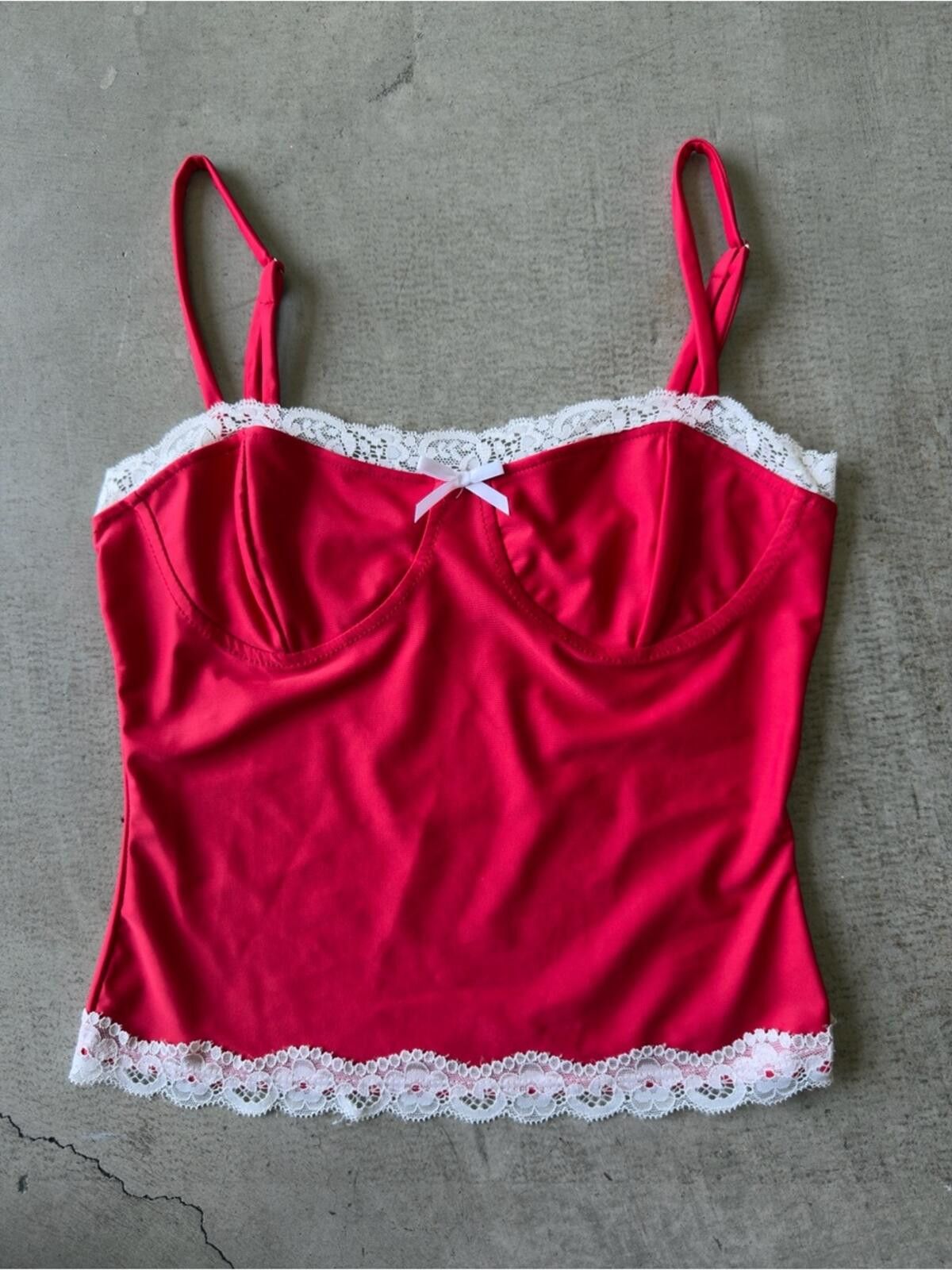 Other Fashion Nova / Lace Trim Cami Top / Red Size S / US 4 / IT 40 - 4 Thumbnail